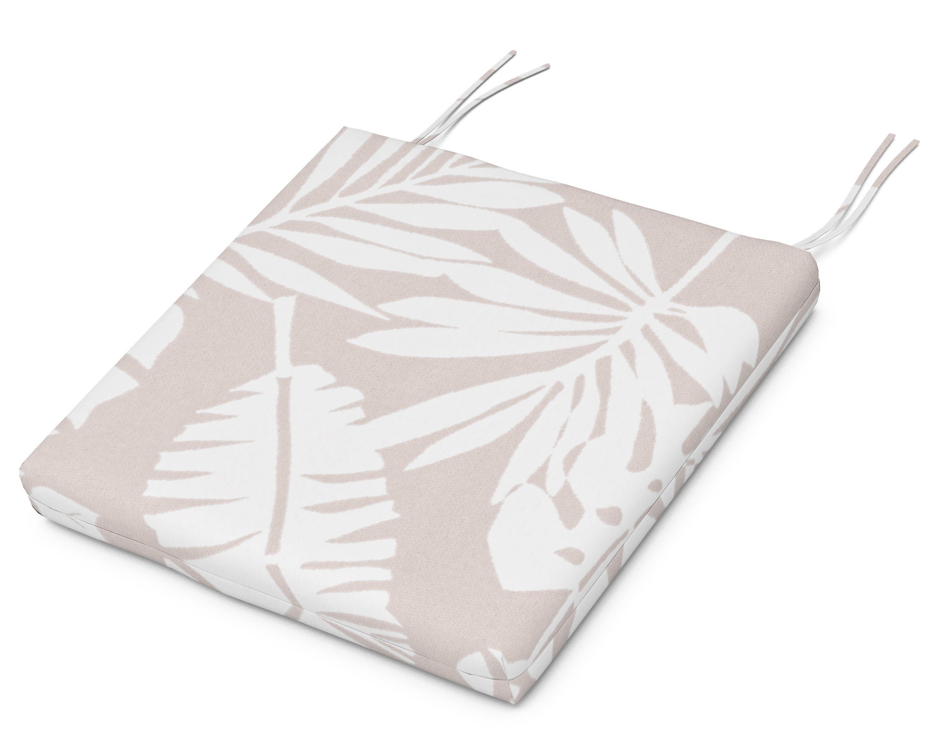 Seat Cushion - 16.5"D x 17.5"W x 2.5"H in Leaf Dune Burlap