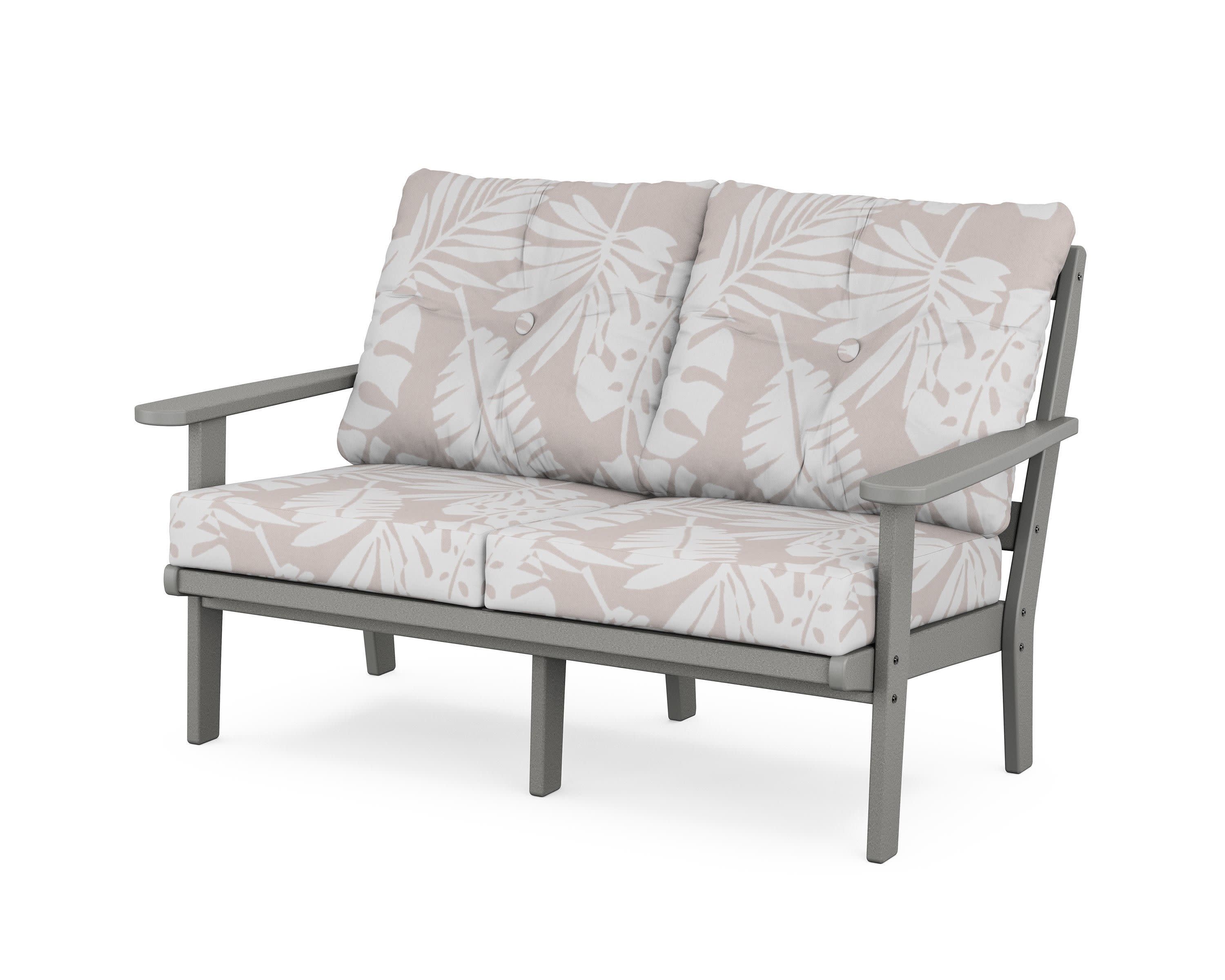 Cape Cod Deep Seating Loveseat in Stepping Stone / Leaf Dune Burlap