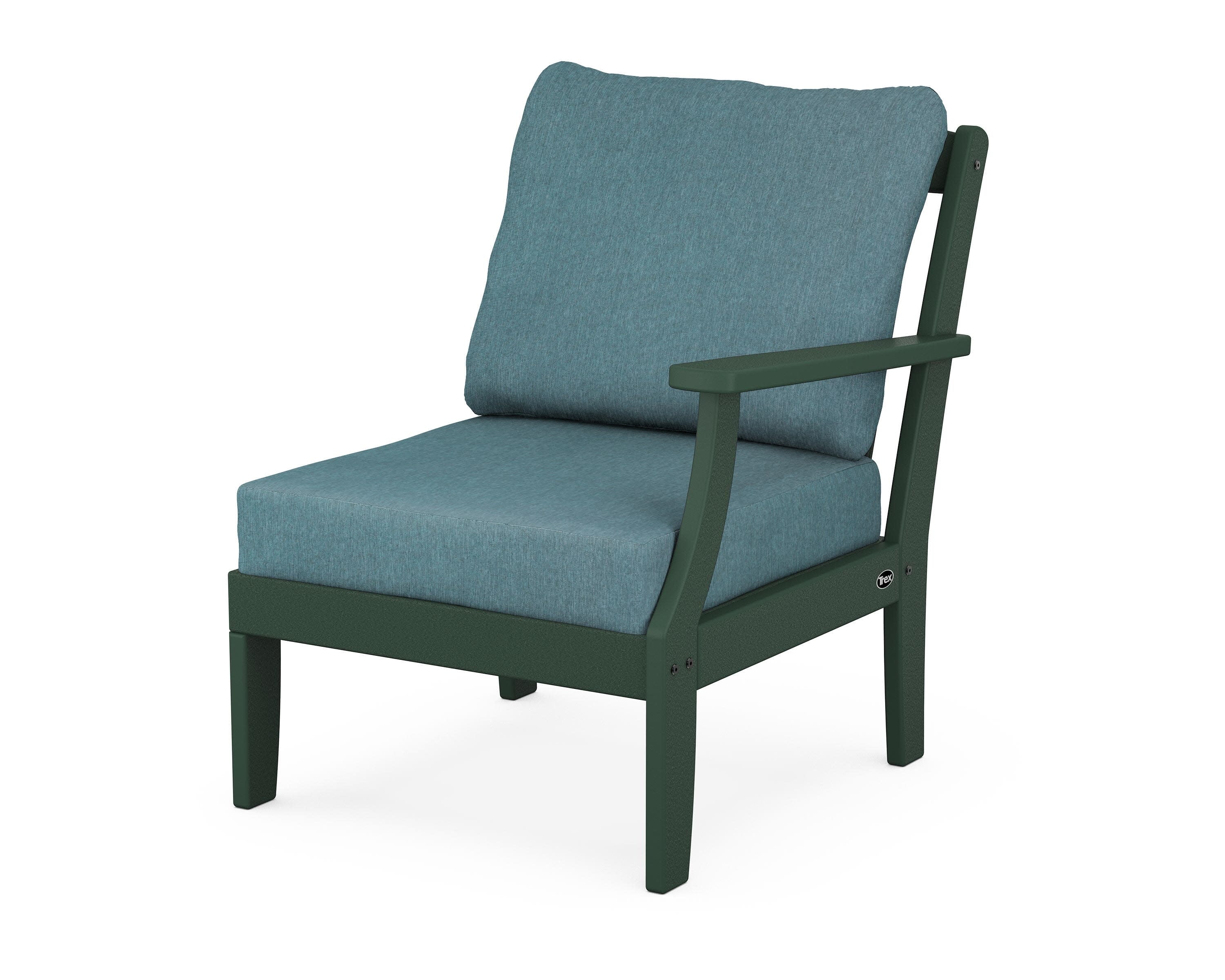 Yacht Club Modular Right Arm Chair in Rainforest Canopy / Ocean Teal