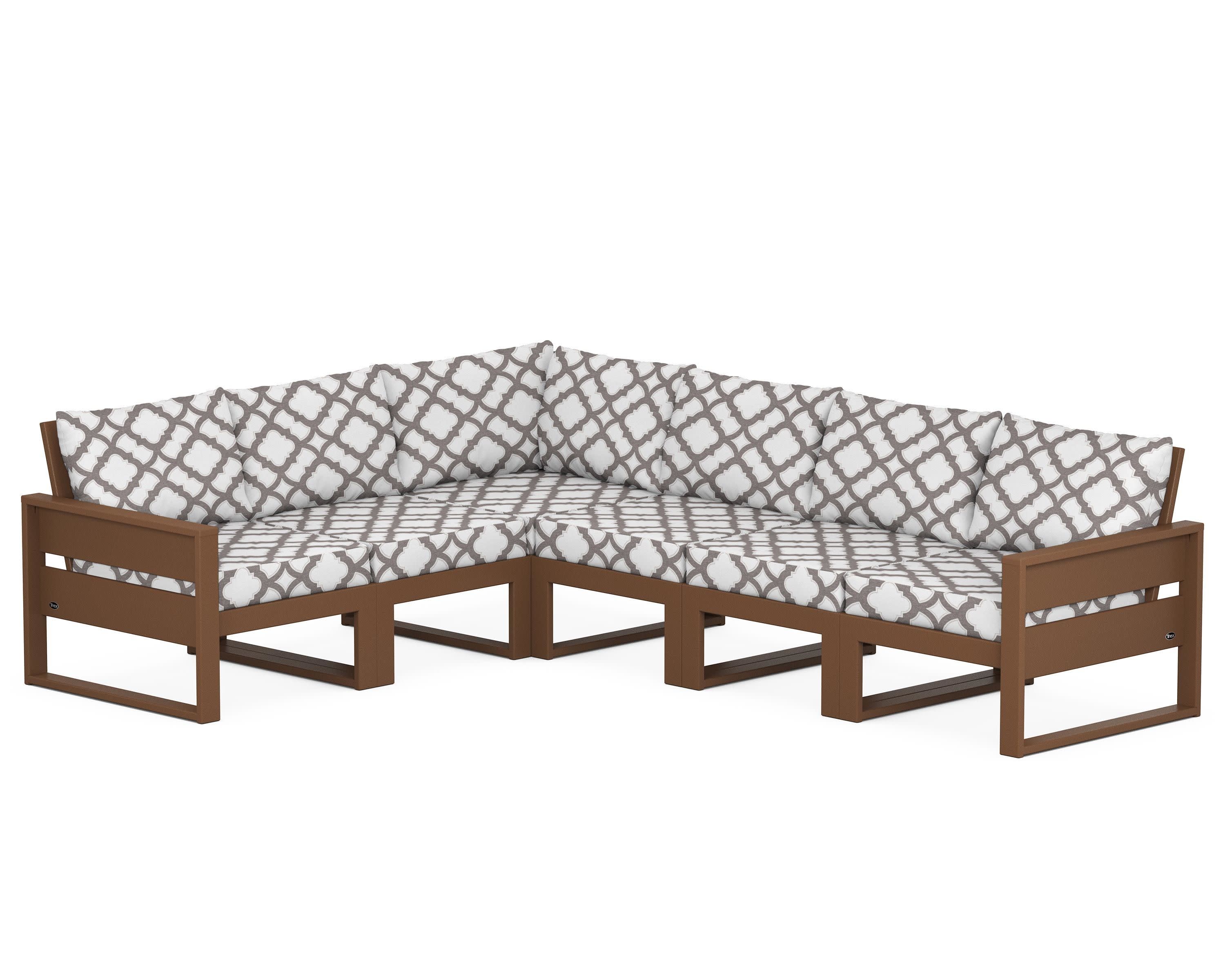 Eastport 6-Piece Sectional in Tree House / Trellis Grey Mist