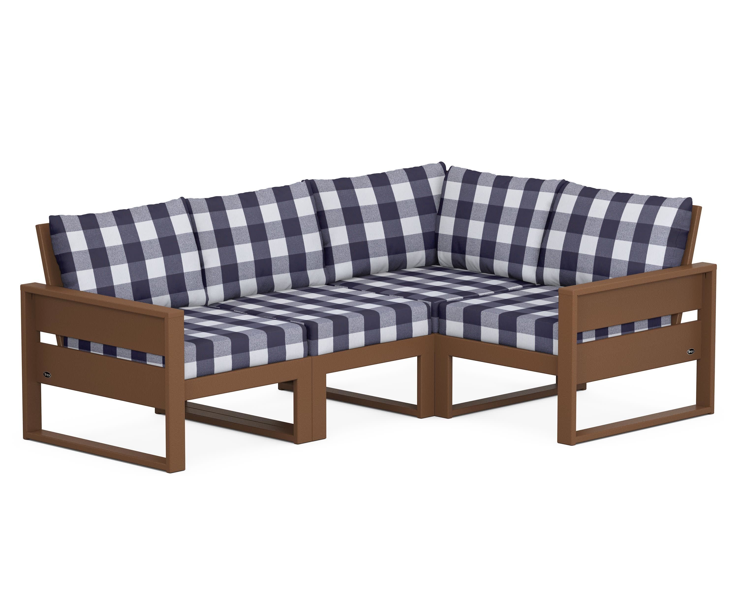 Eastport 4- Piece Sectional in Tree House / Buffalo Plaid Navy