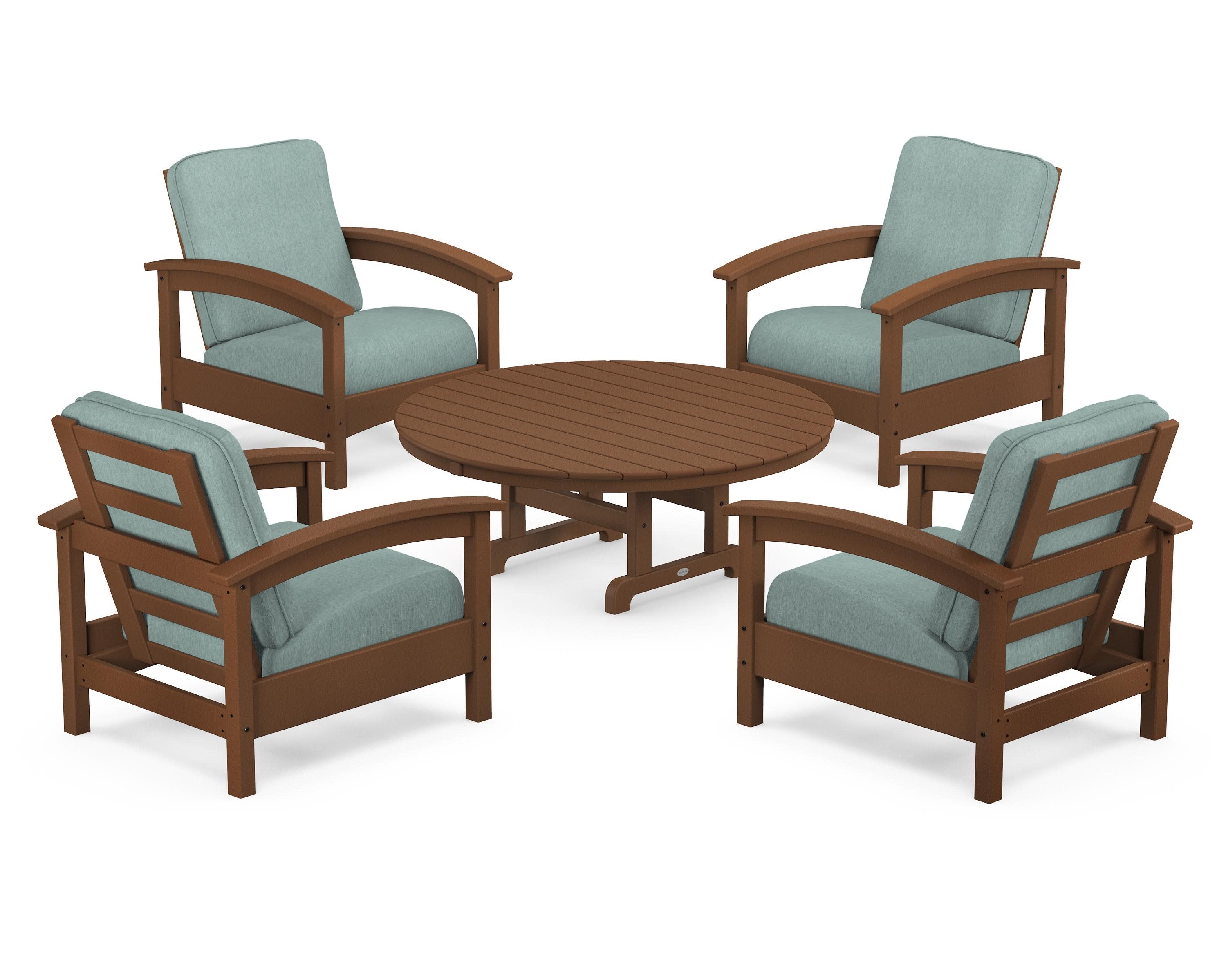 Rockport 5-Piece Deep Seating Set in Tree House / Glacier Spa