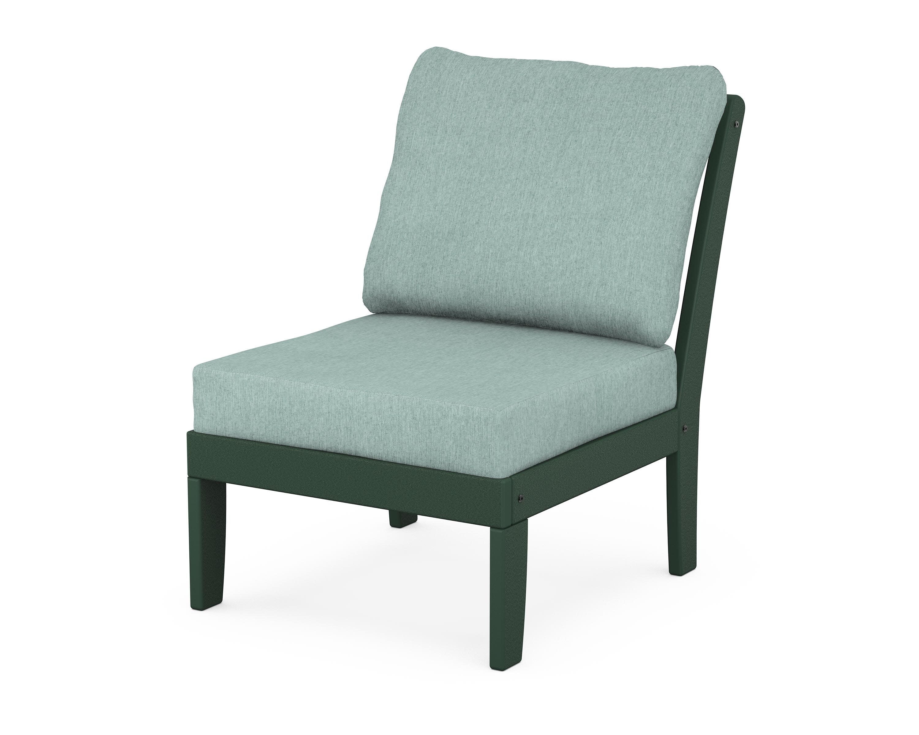 Yacht Club Modular Armless Chair in Rainforest Canopy / Glacier Spa