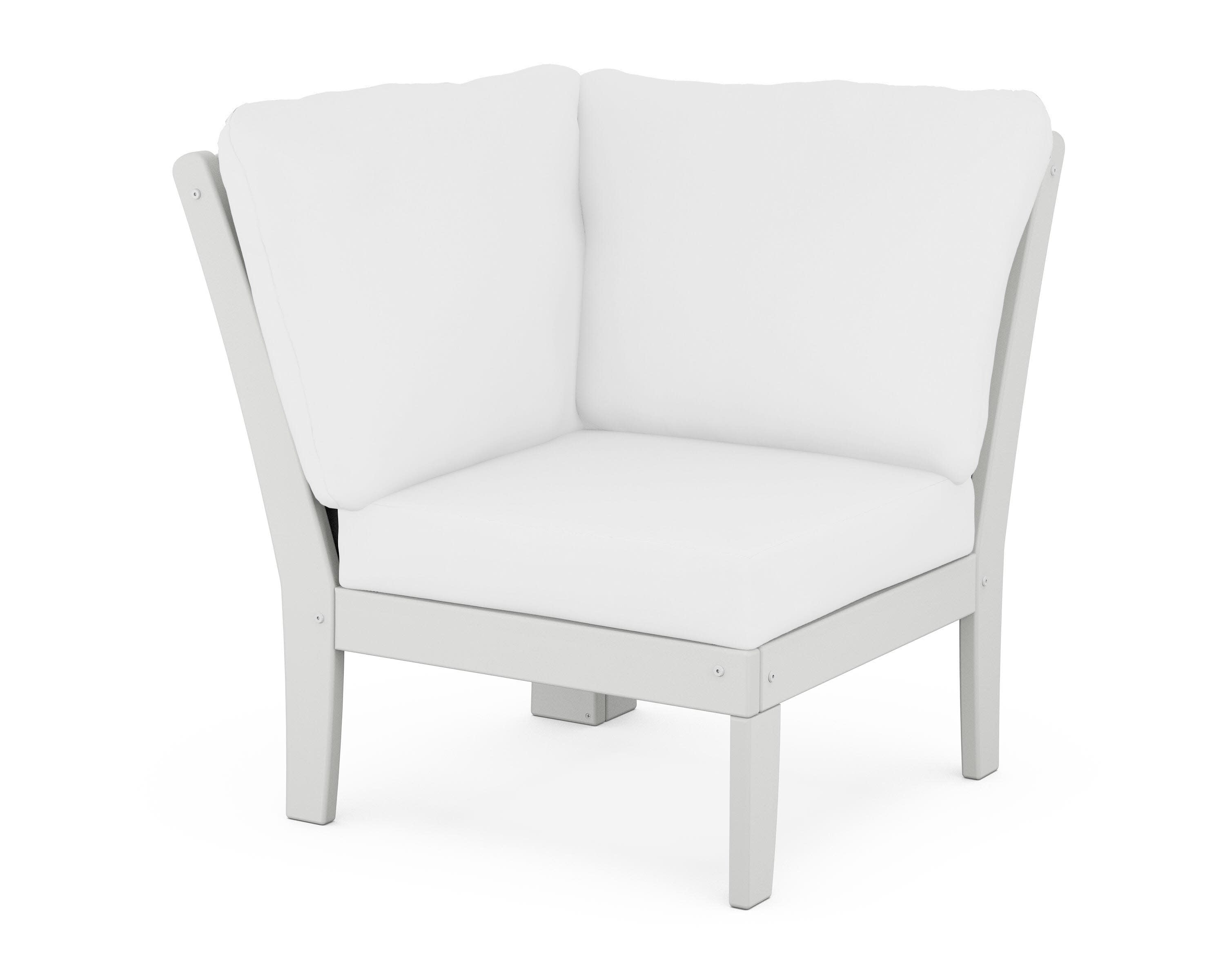 Yacht Club Modular Corner Chair in Classic White / Natural