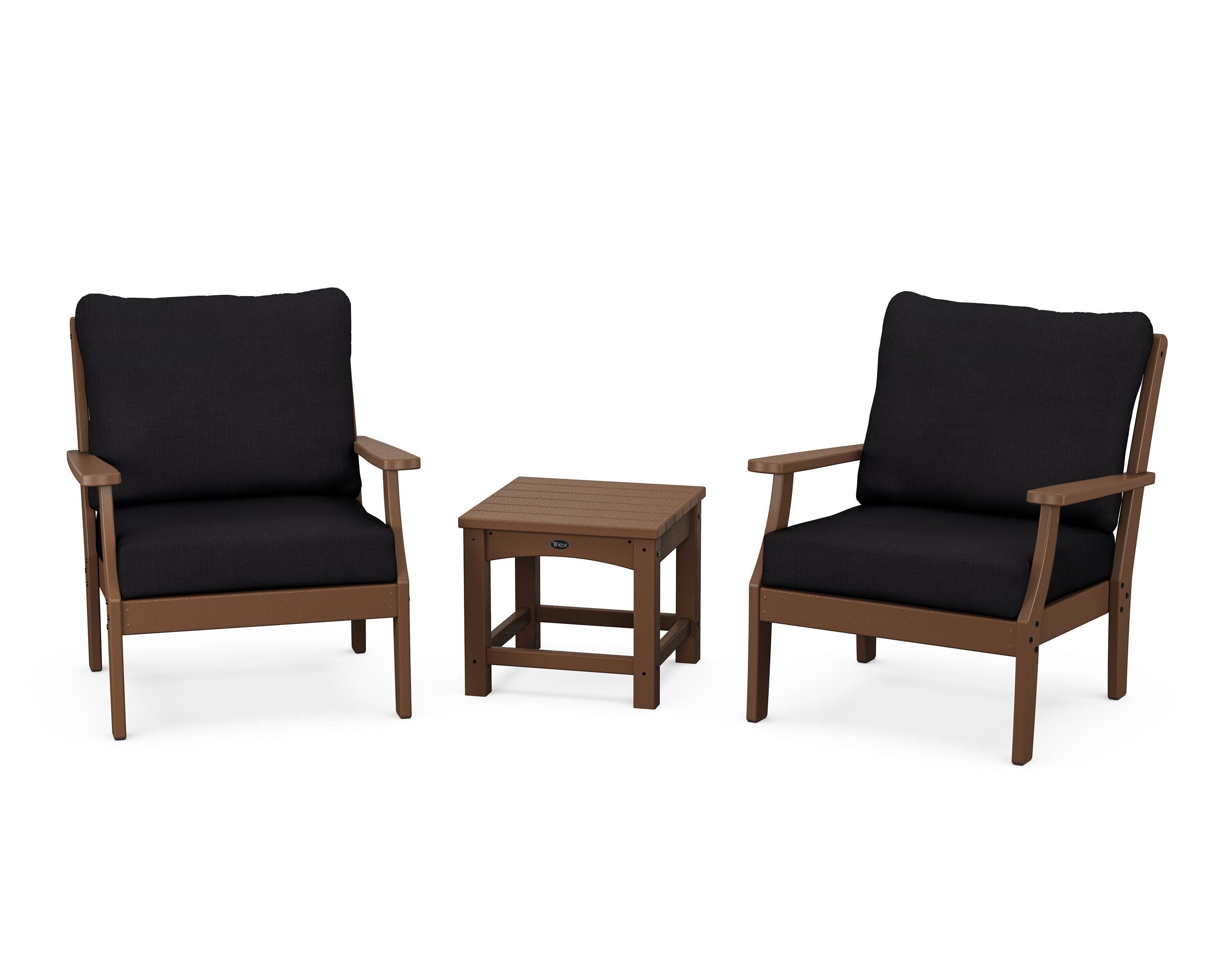 Yacht Club 3-Piece Deep Seating Set in Tree House / Midnight Linen
