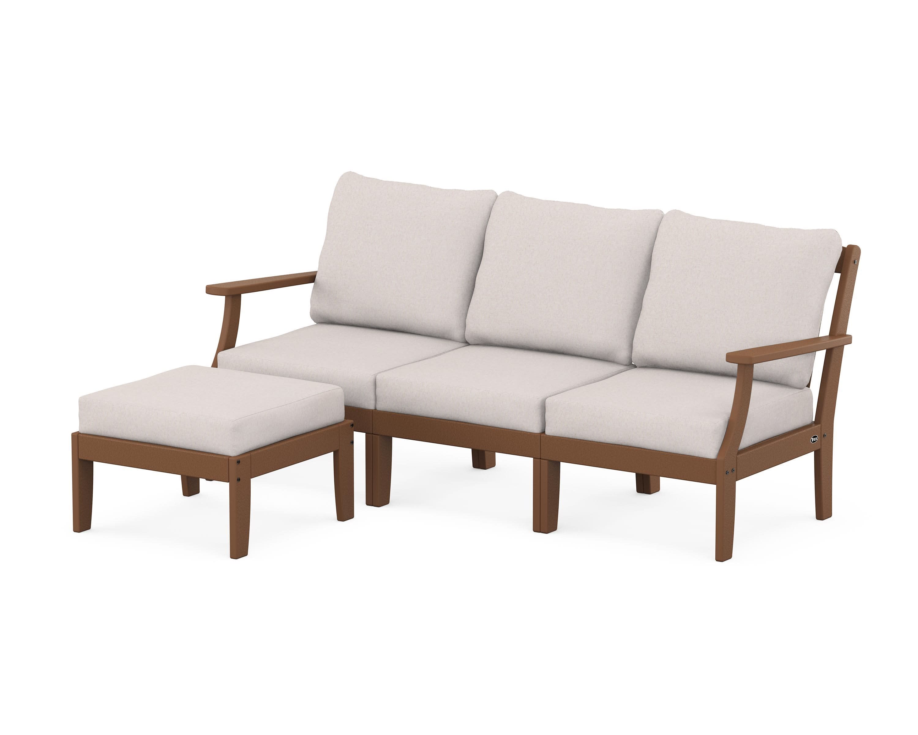 Yacht Club Modular 4-Piece Deep Seating Set with Ottoman in Tree House / Dune Burlap