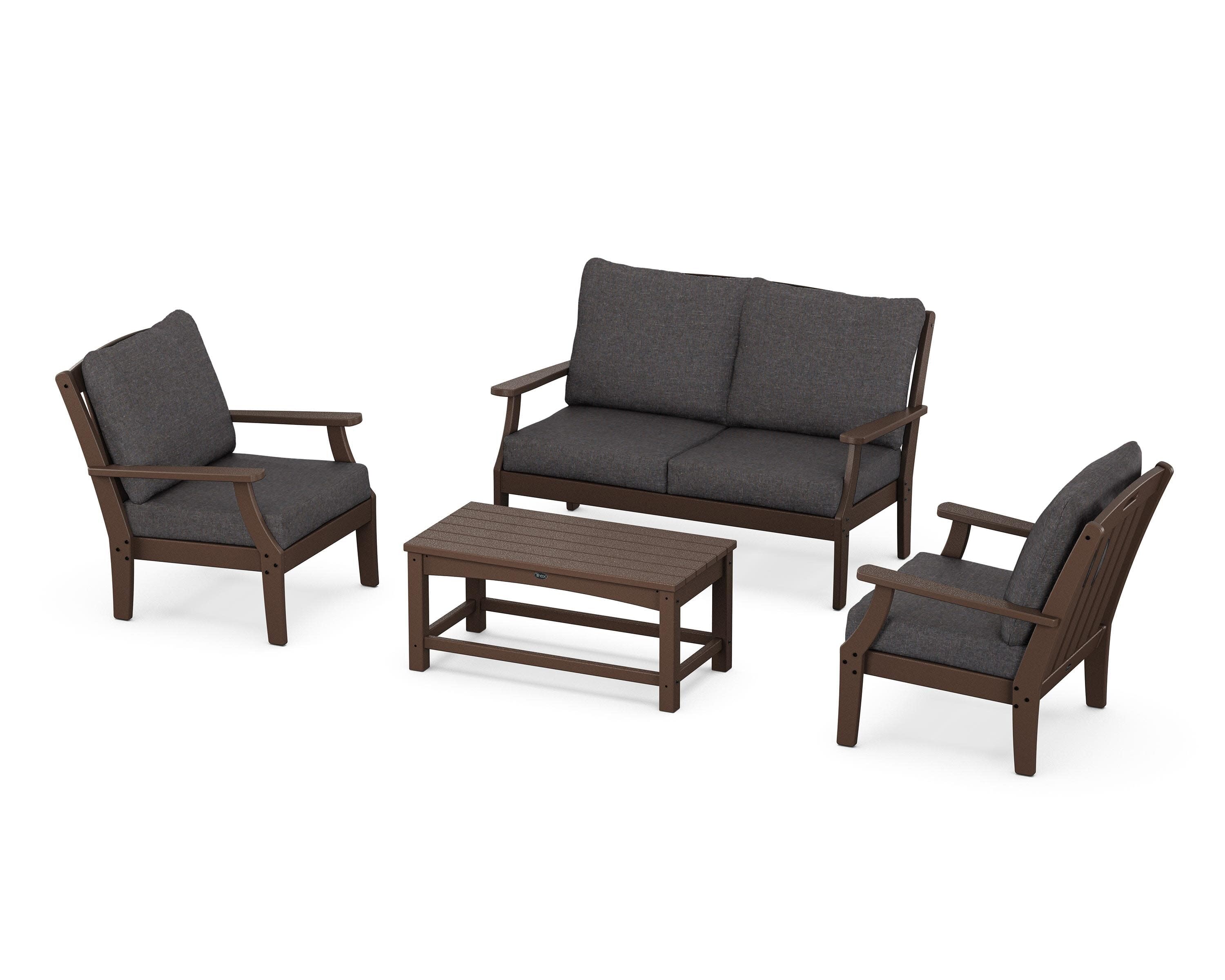 Yacht Club 4-Piece Deep Seating Chair Set in Vintage Lantern / Ash Charcoal