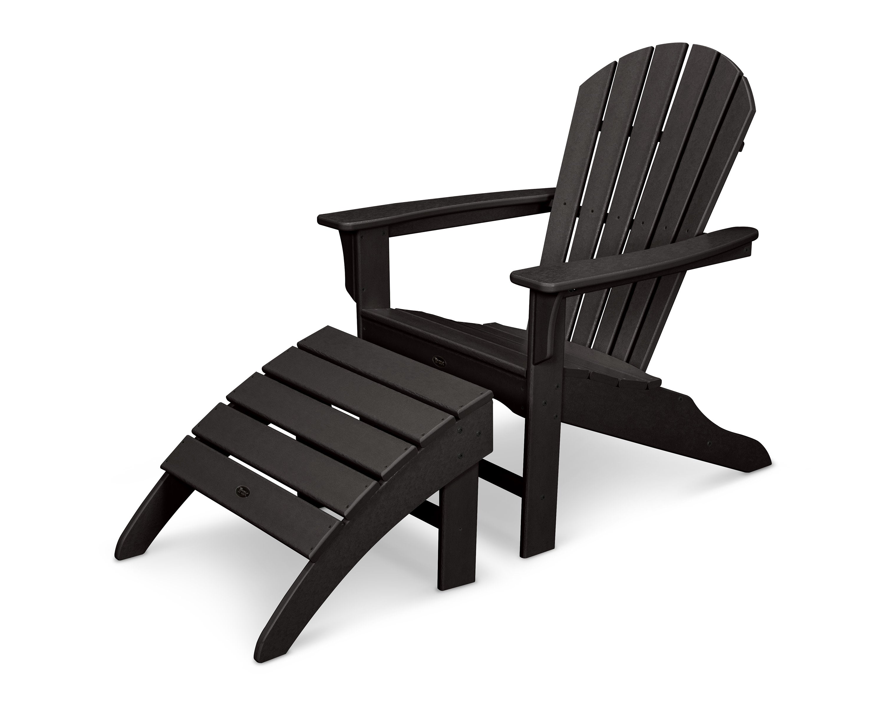 Yacht Club Shellback 2-Piece Adirondack Seating Set in Charcoal Black