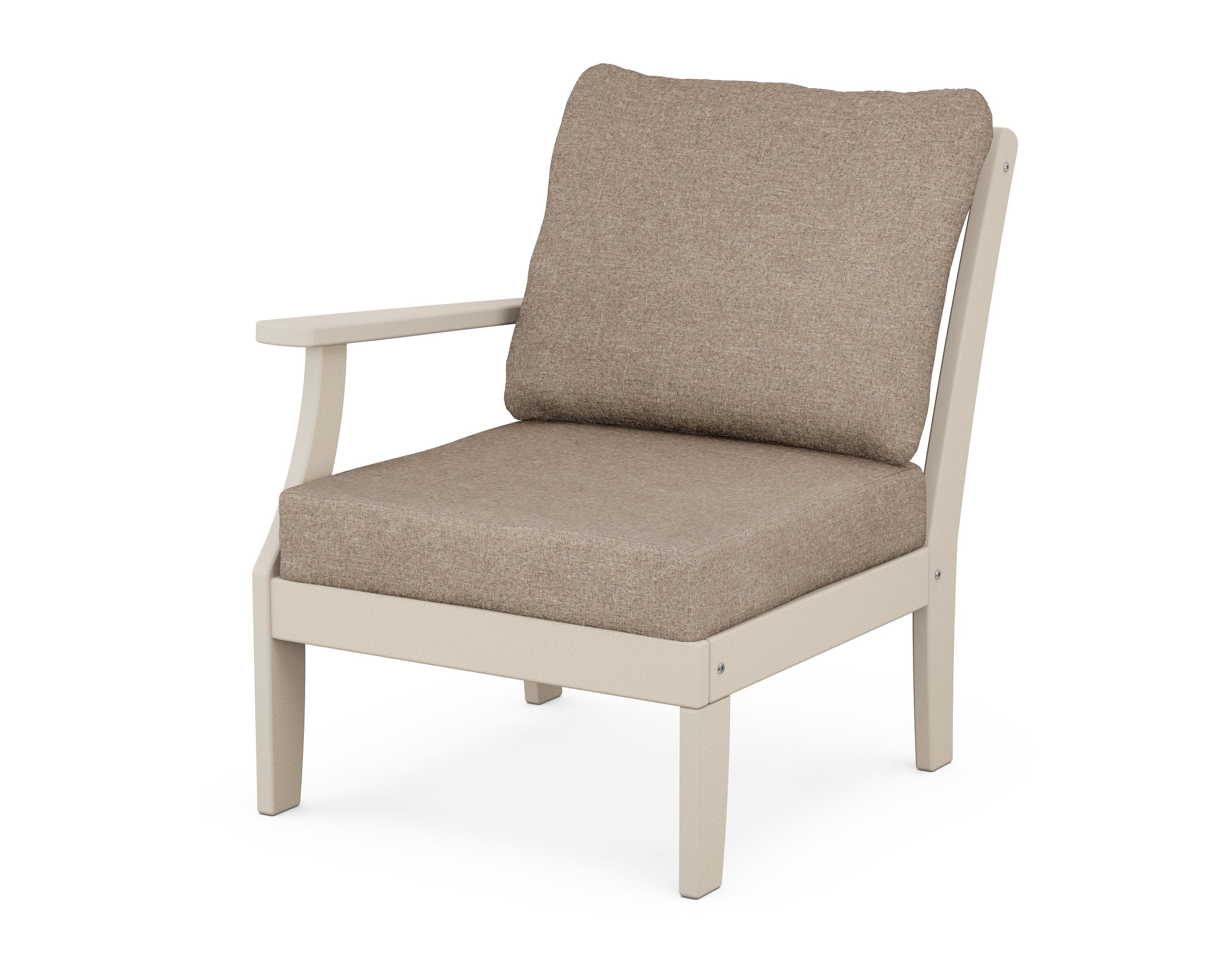 Yacht Club Modular Left Arm Chair in Sand Castle / Spiced Burlap