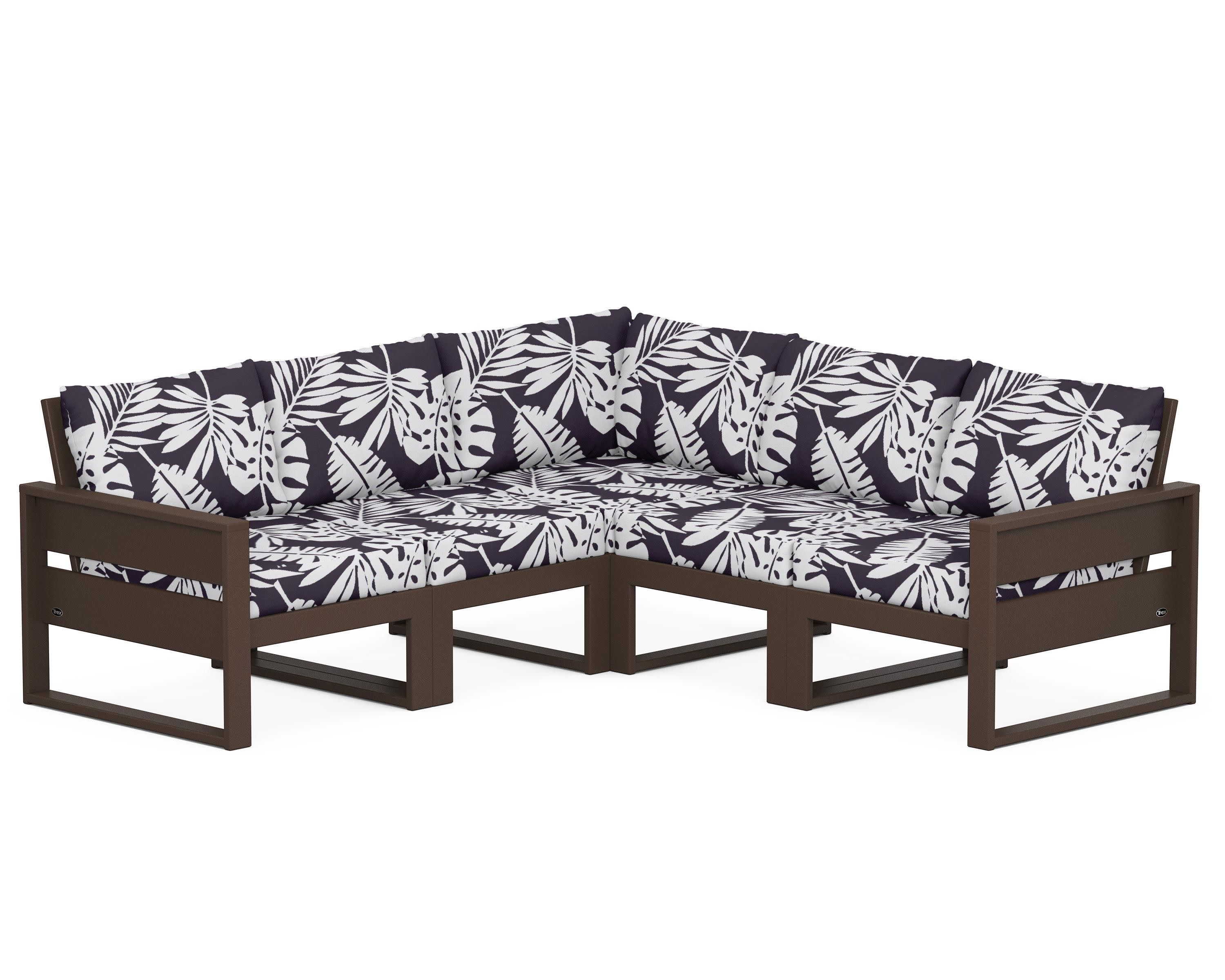 Eastport 5-Piece Sectional in Vintage Lantern / Leaf Navy