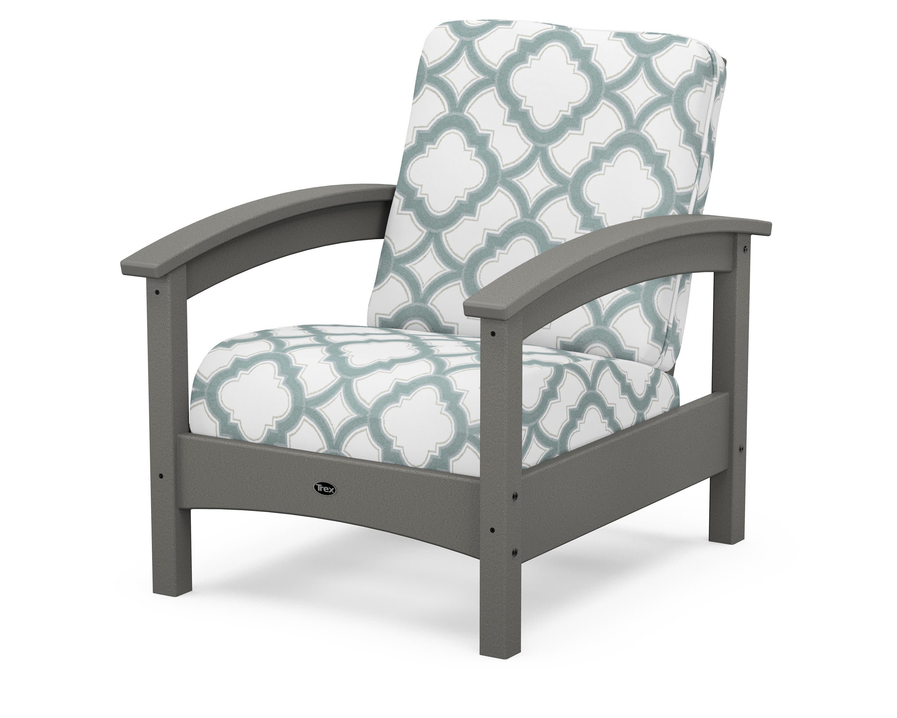 Rockport Club Chair in Stepping Stone / Trellis Glacier Spa