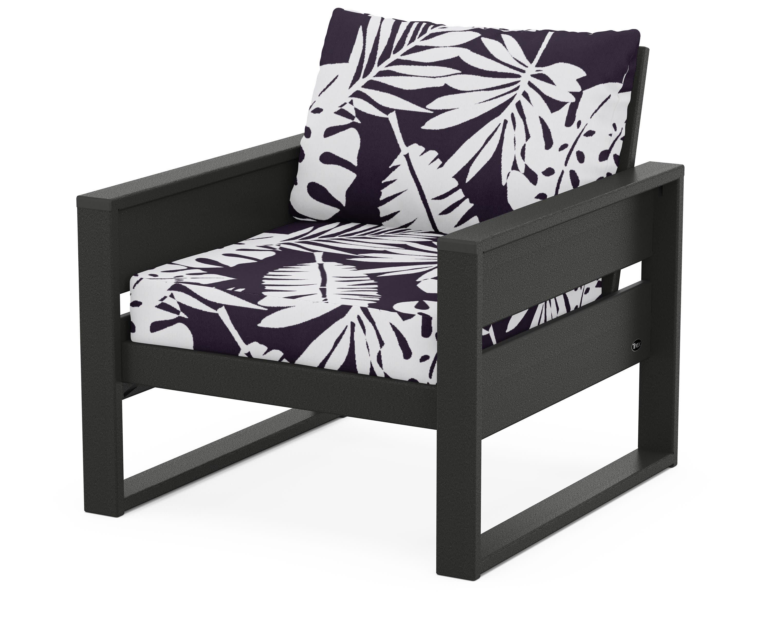 Eastport Club Chair in Charcoal Black / Leaf Navy
