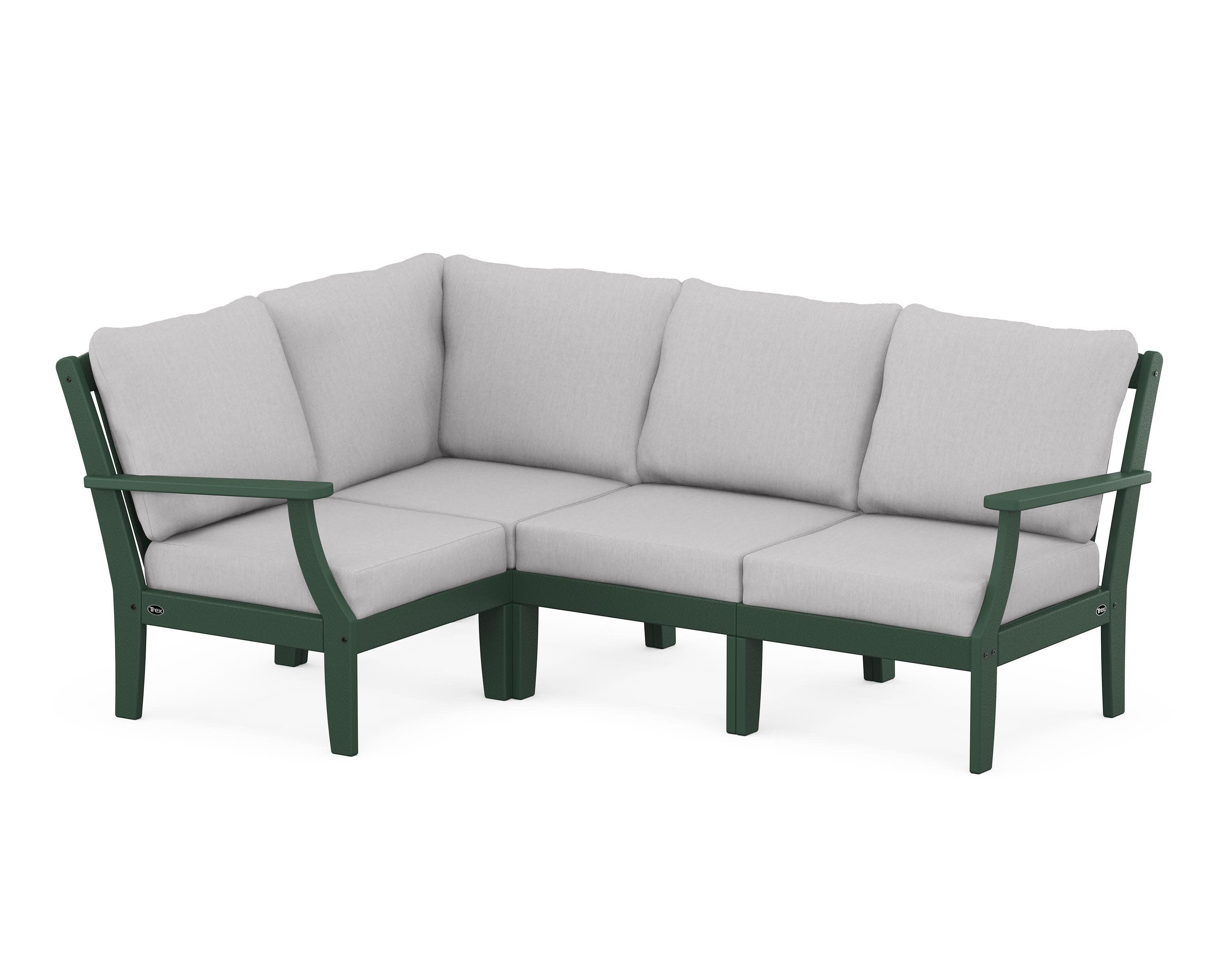 Yacht Club Modular 4-Piece Deep Seating Set in Rainforest Canopy / Granite
