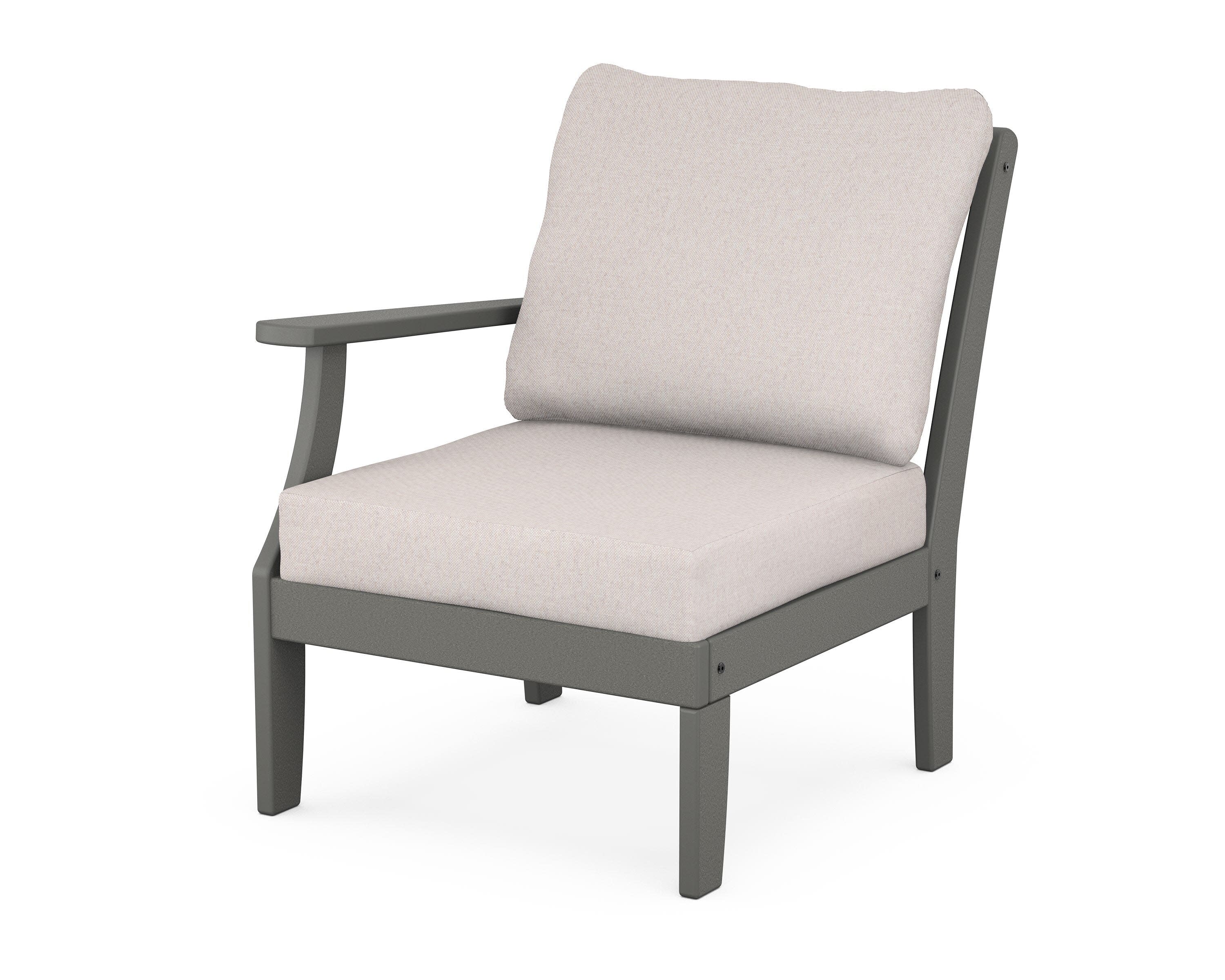 Yacht Club Modular Left Arm Chair in Stepping Stone / Dune Burlap
