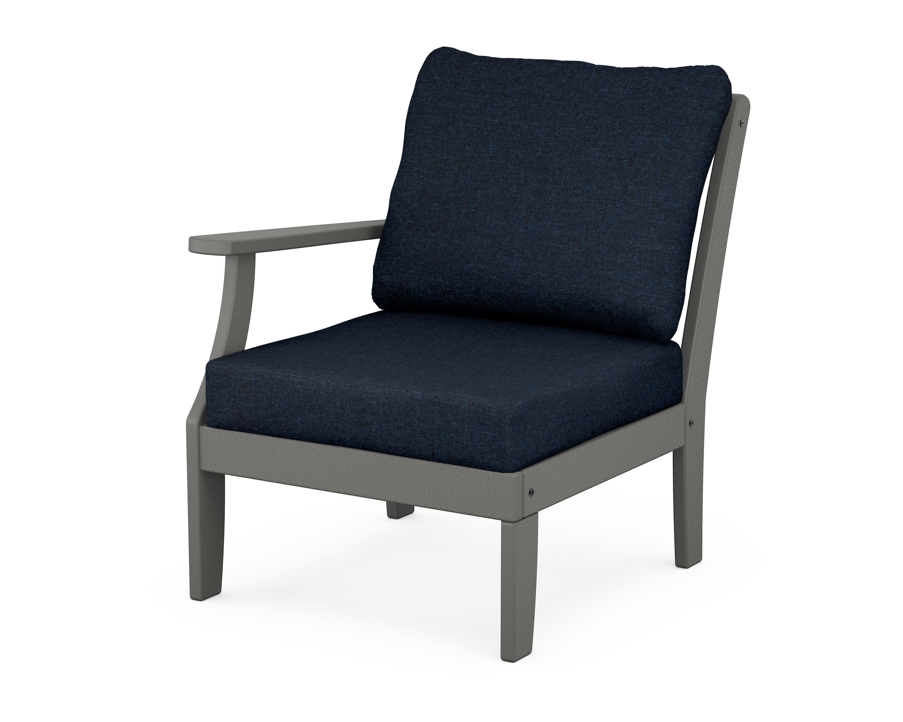 Yacht Club Modular Left Arm Chair in Stepping Stone / Marine Indigo
