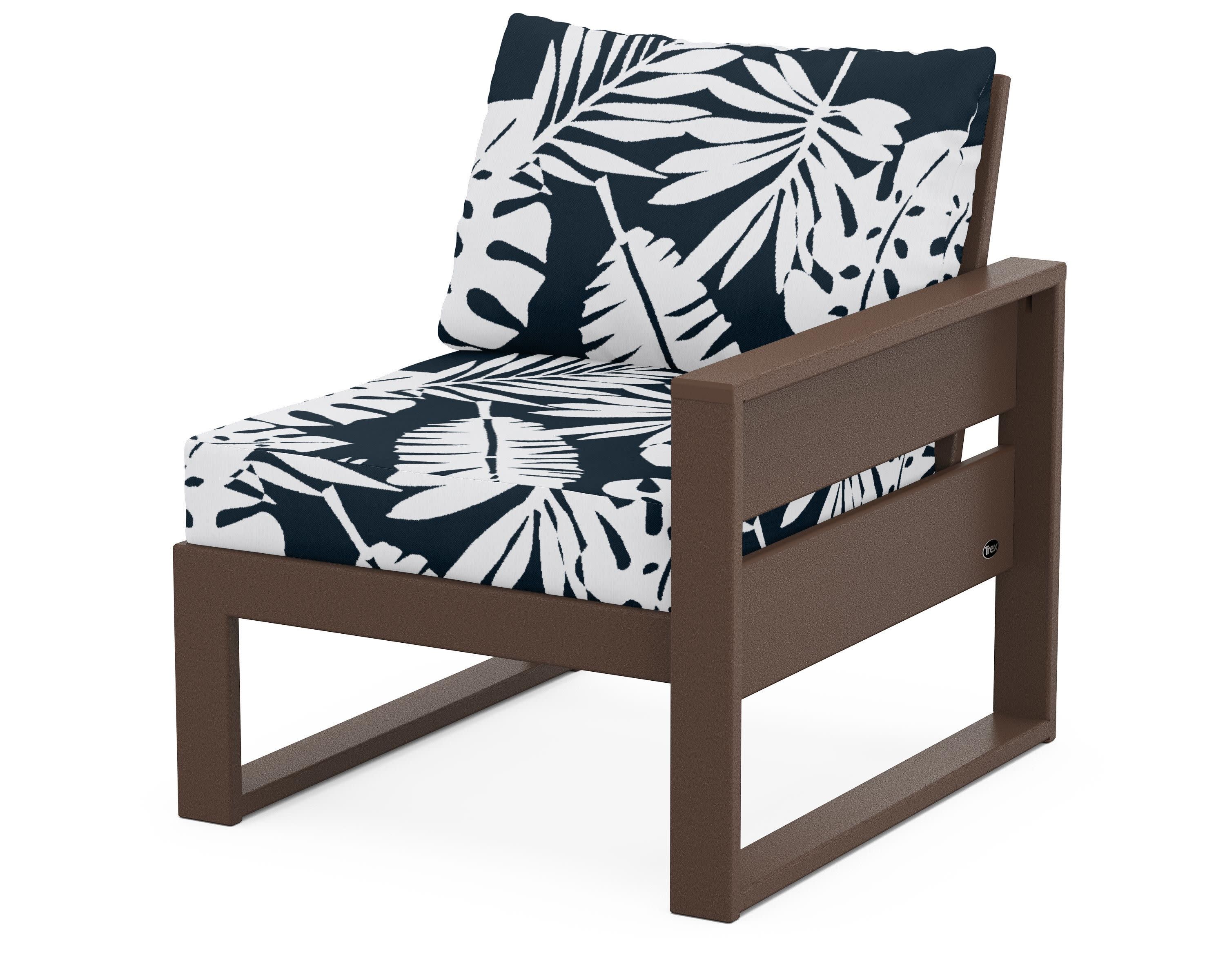 Eastport Modular Right Arm Chair in Vintage Lantern / Leaf Marine Indigo