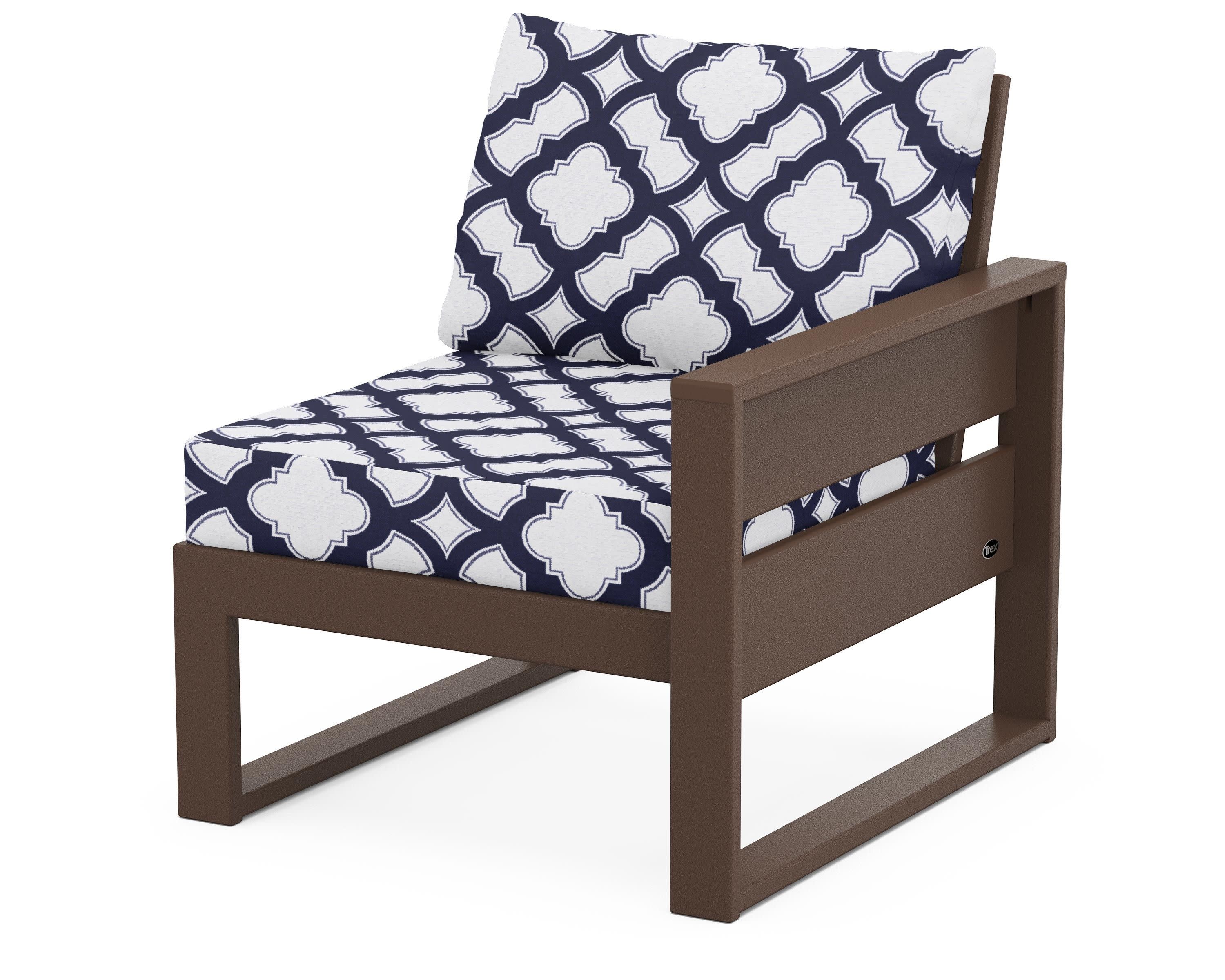 Eastport Modular Right Arm Chair in Vintage Lantern / Trellis Navy