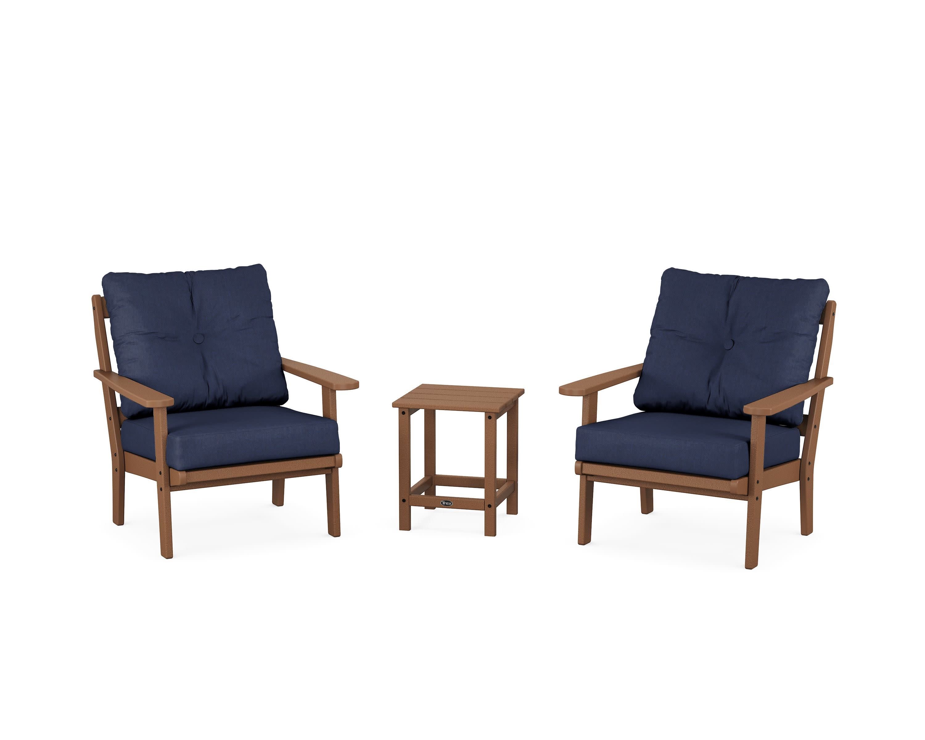 Cape Cod 3-Piece Deep Seating Set in Tree House / Spectrum Indigo