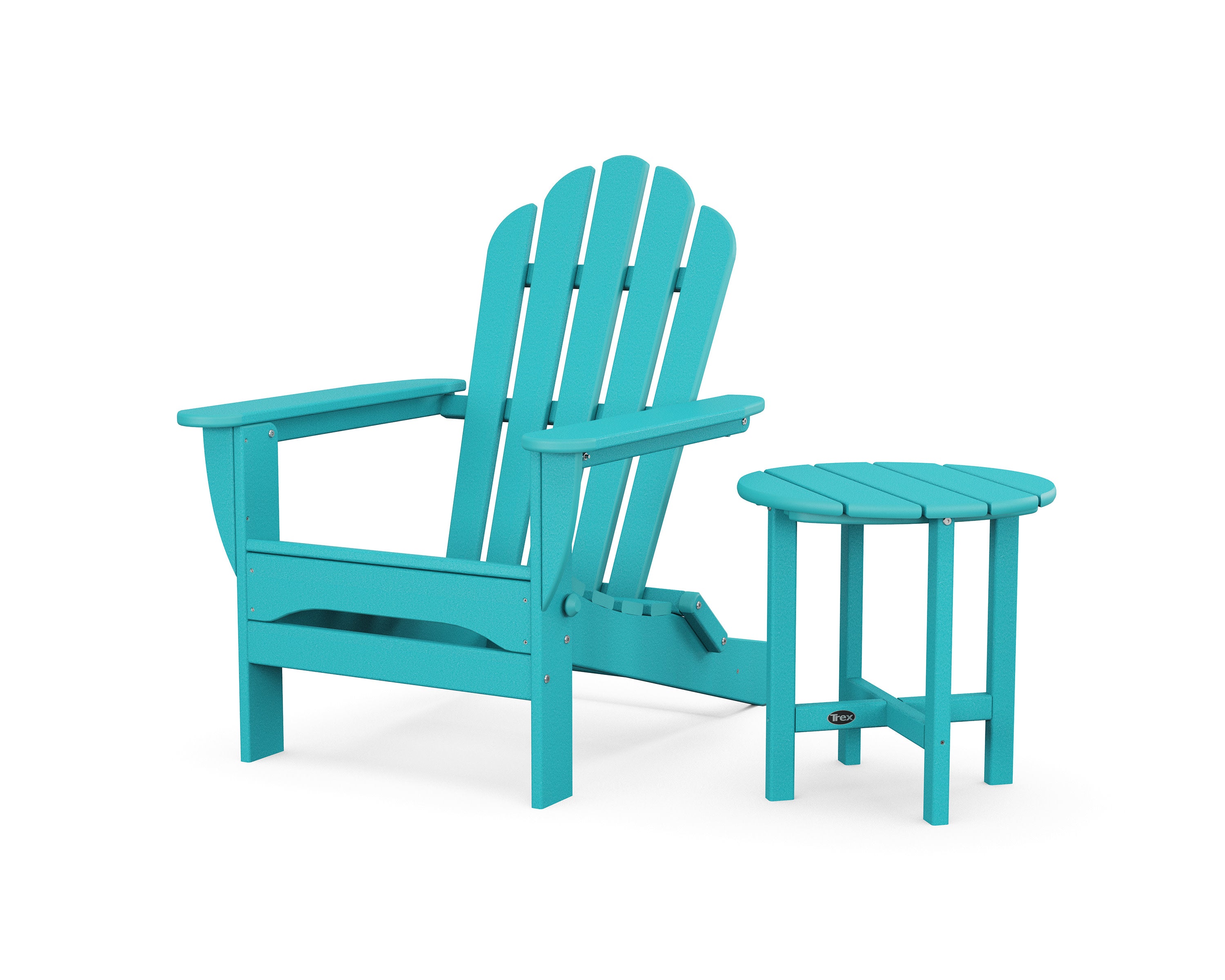 Monterey Bay Folding Adirondack Chair with Side Table in Aruba