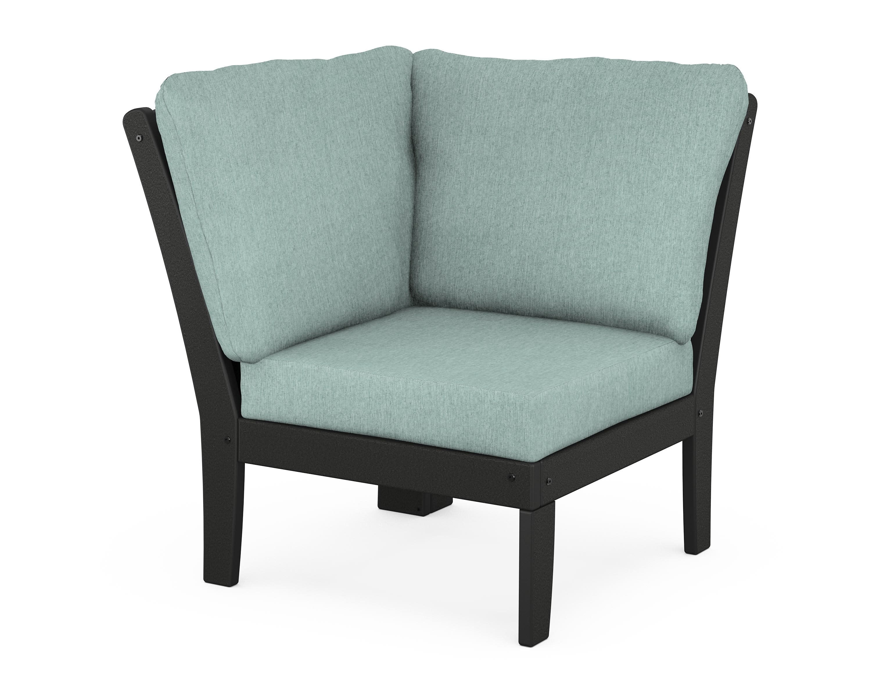 Yacht Club Modular Corner Chair in Charcoal Black / Glacier Spa