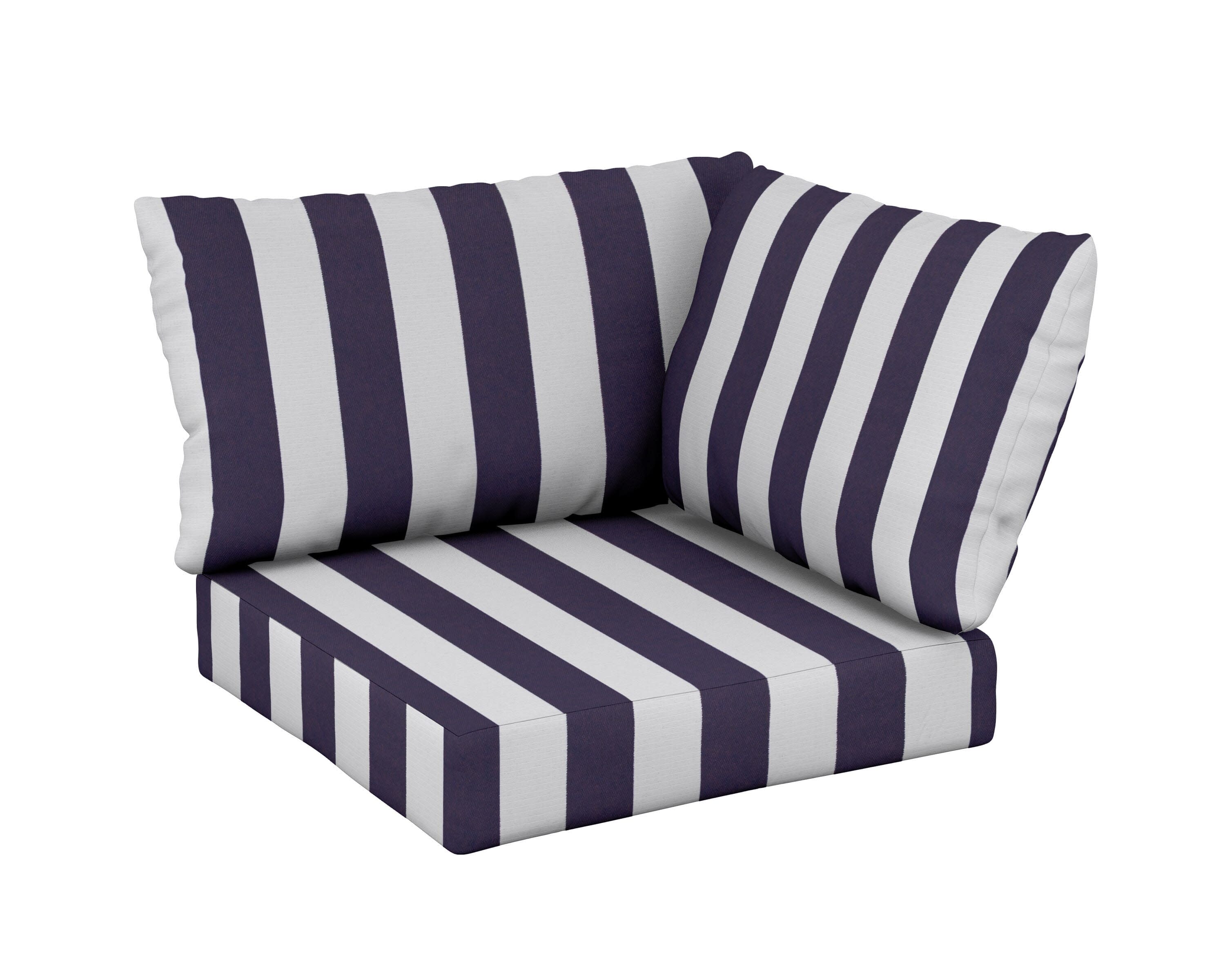 Modular Corner Cushion Set in Cabana Stripe Navy