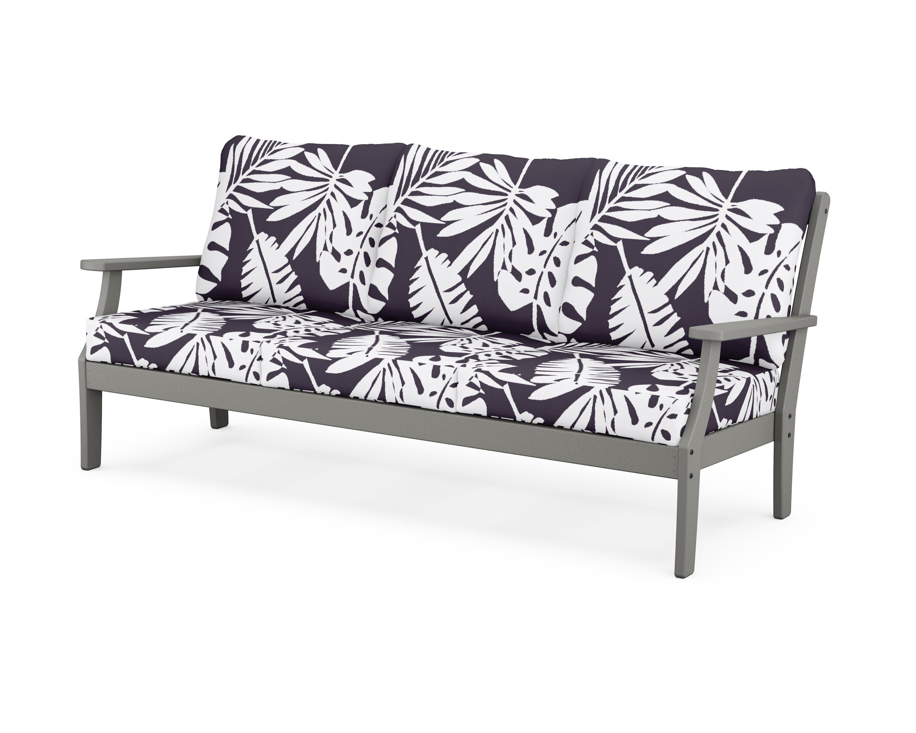 Yacht Club Deep Seating Sofa in Stepping Stone / Leaf Navy