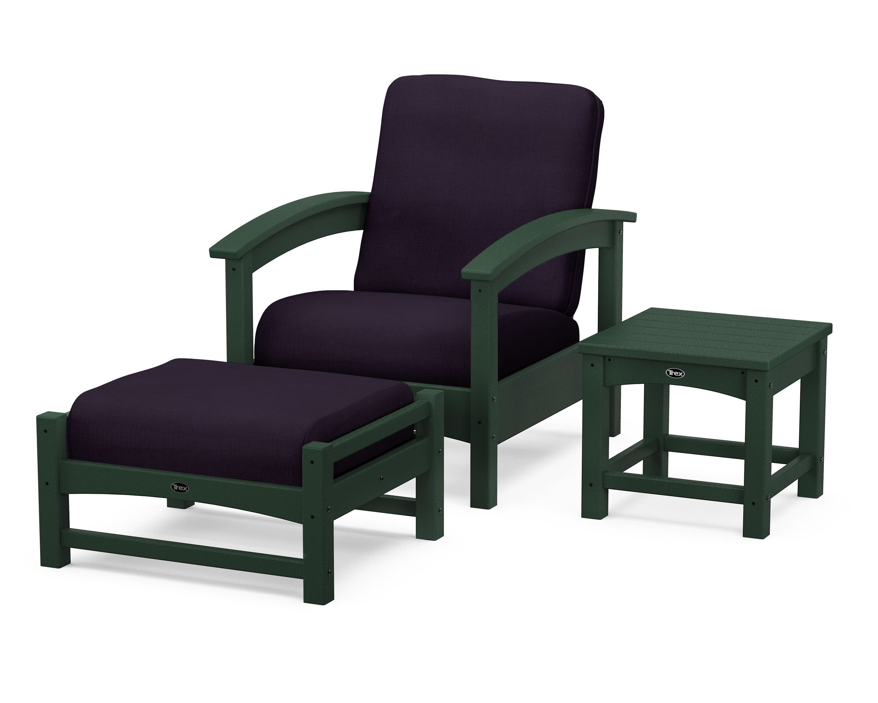 Rockport 3-Piece Deep Seating Set in Rainforest Canopy / Navy Linen