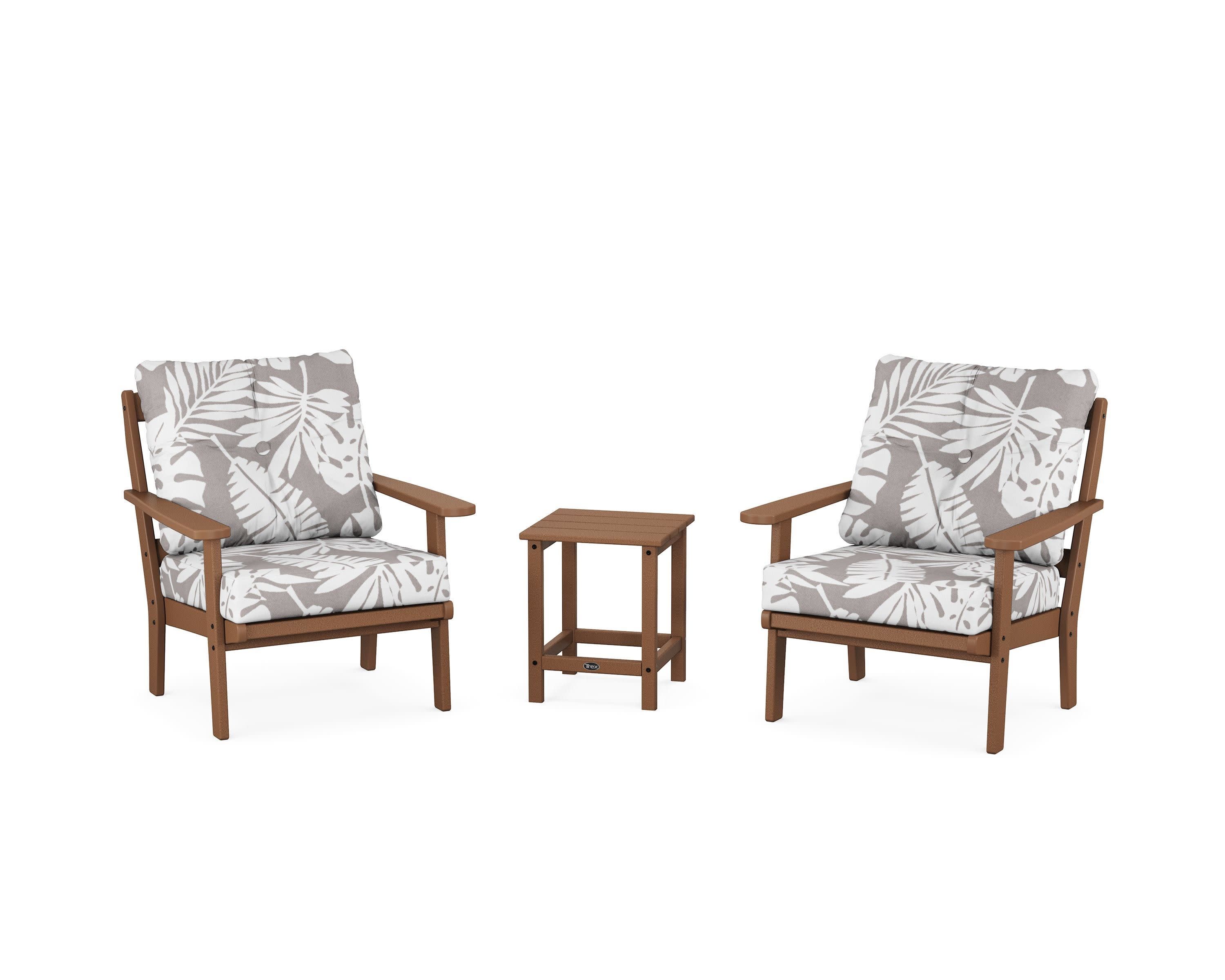 Cape Cod 3-Piece Deep Seating Set in Tree House / Leaf Grey Mist