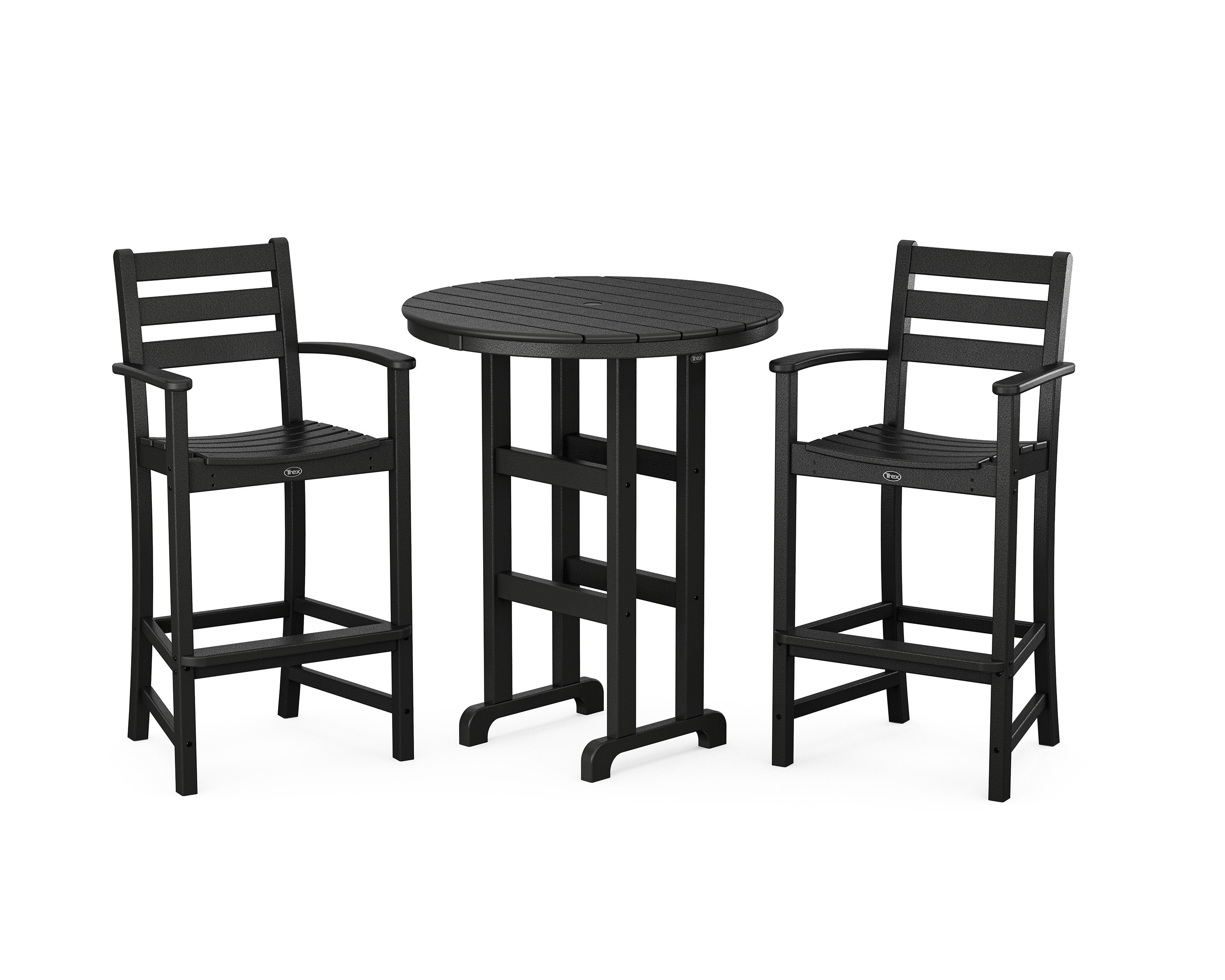 Monterey Bay 3-Piece Round Bar Set in Charcoal Black