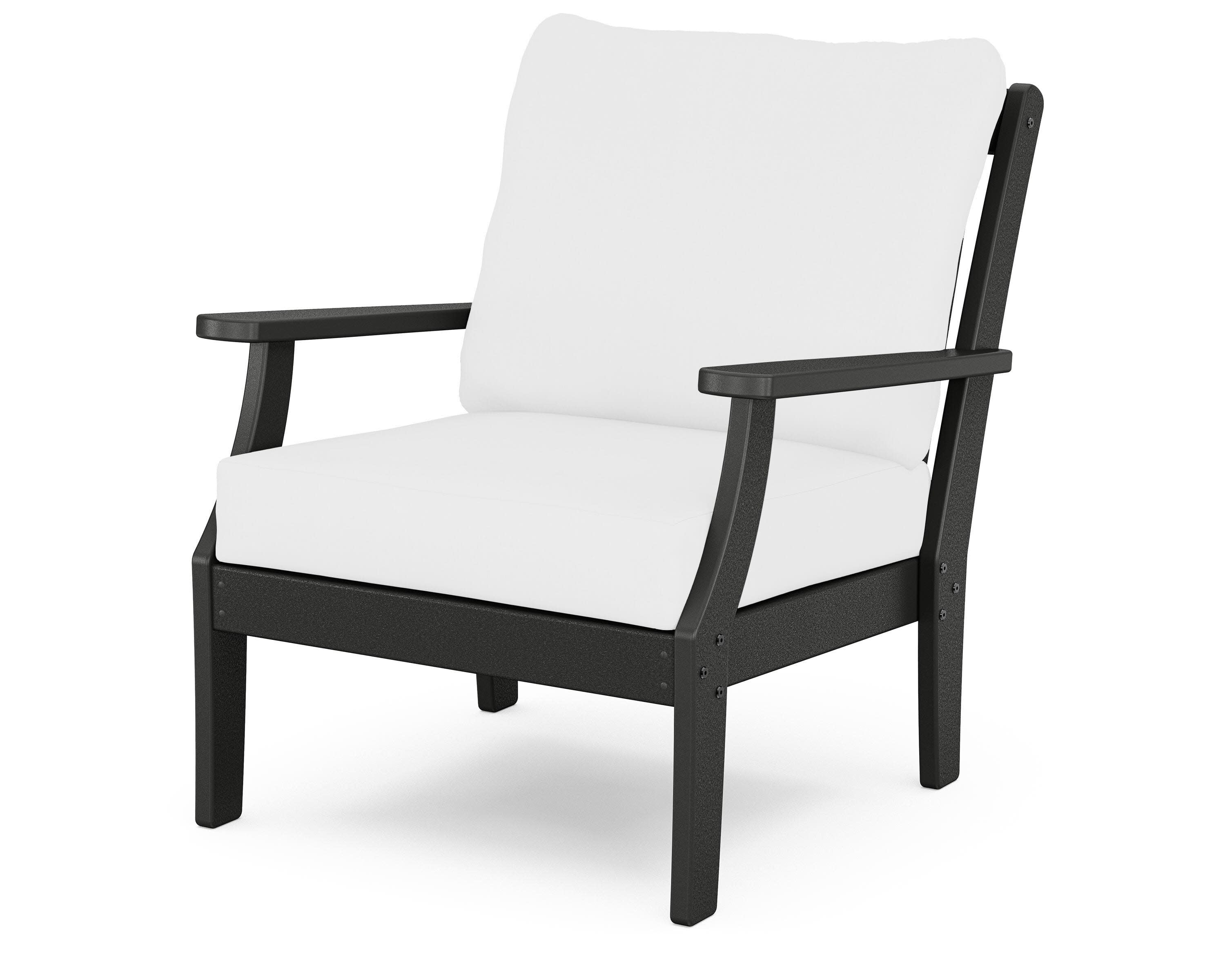 Yacht Club Deep Seating Chair in Charcoal Black / Natural