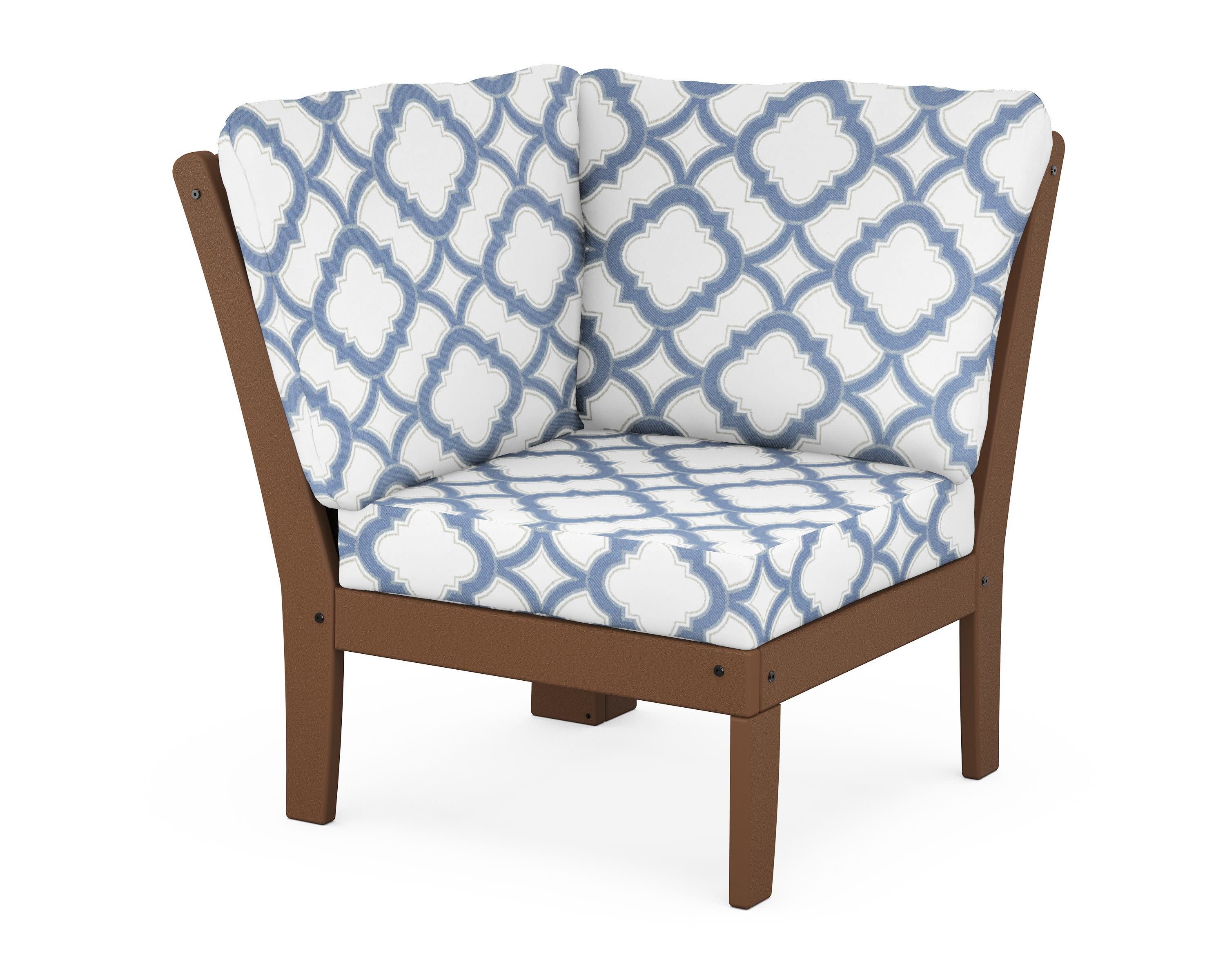 Yacht Club Modular Corner Chair in Tree House / Trellis Sky Blue