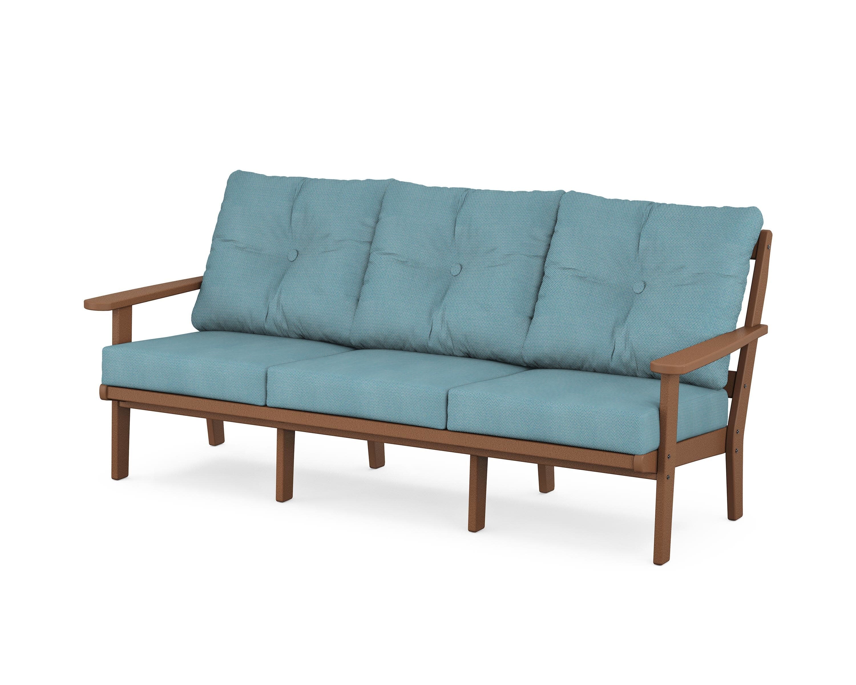Cape Cod Deep Seating Sofa in Tree House / Lattice Sky Blue