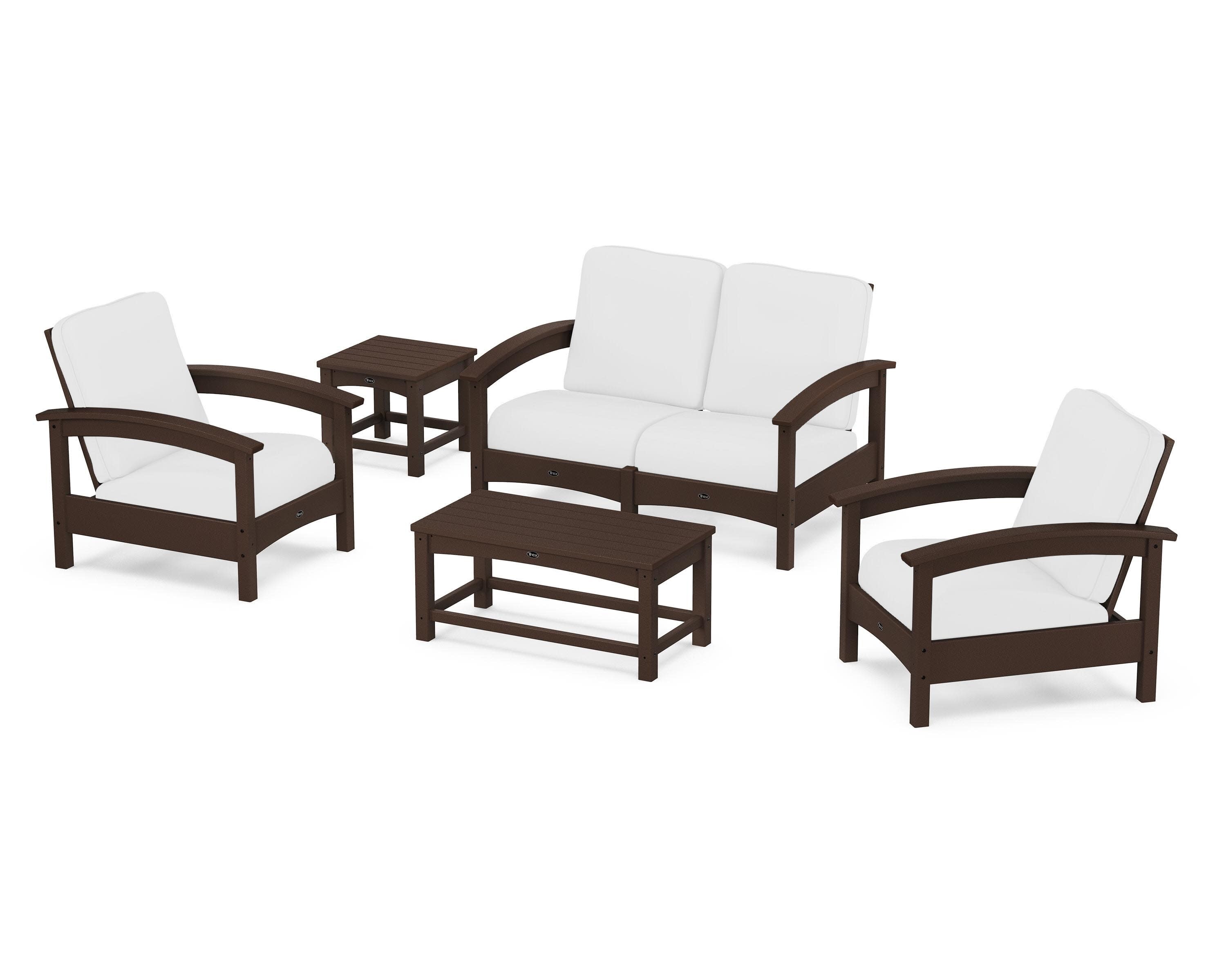 Rockport Club 6-Piece Deep Seating Conversation Set in Vintage Lantern / Natural