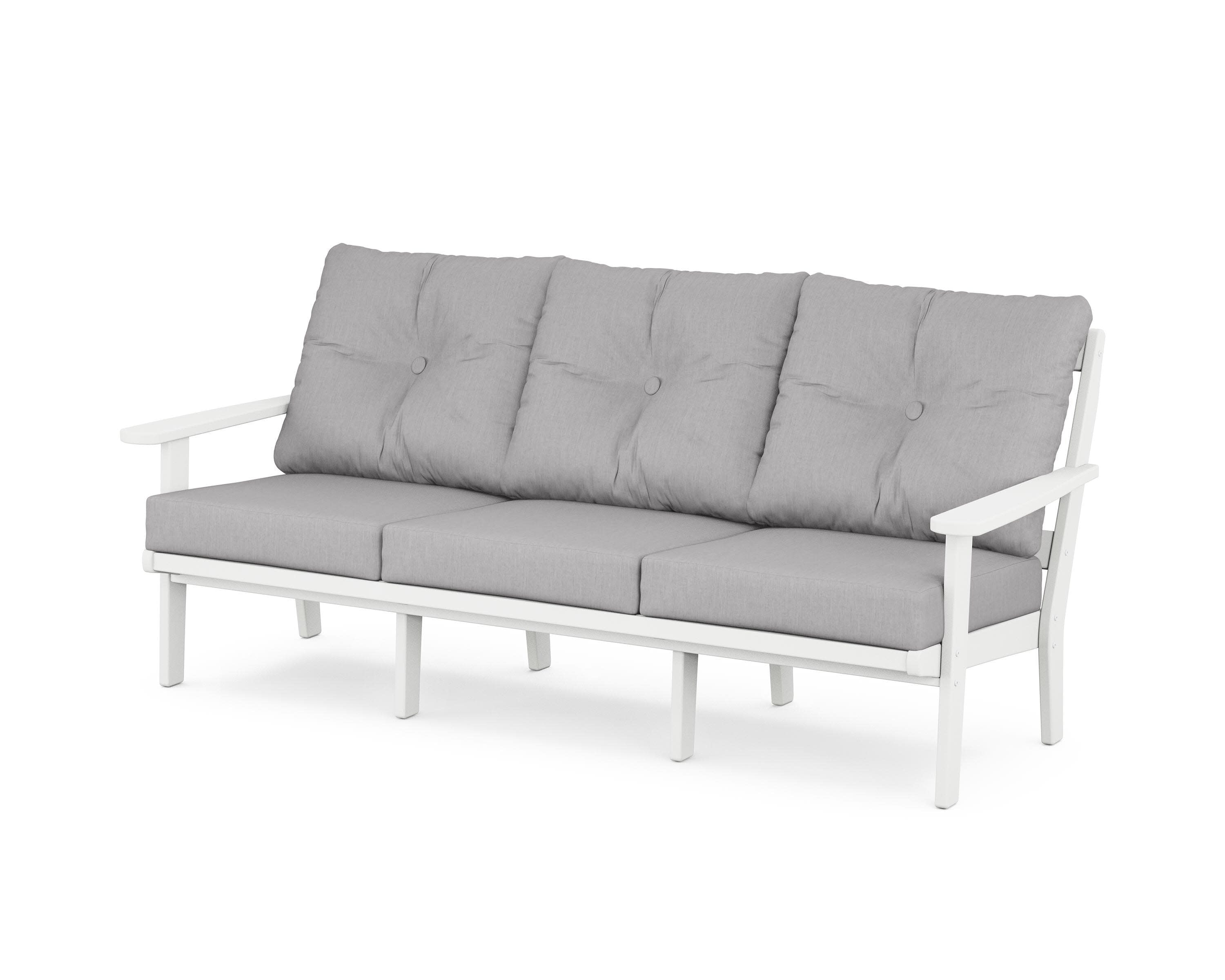 Cape Cod Deep Seating Sofa in Classic White / Granite