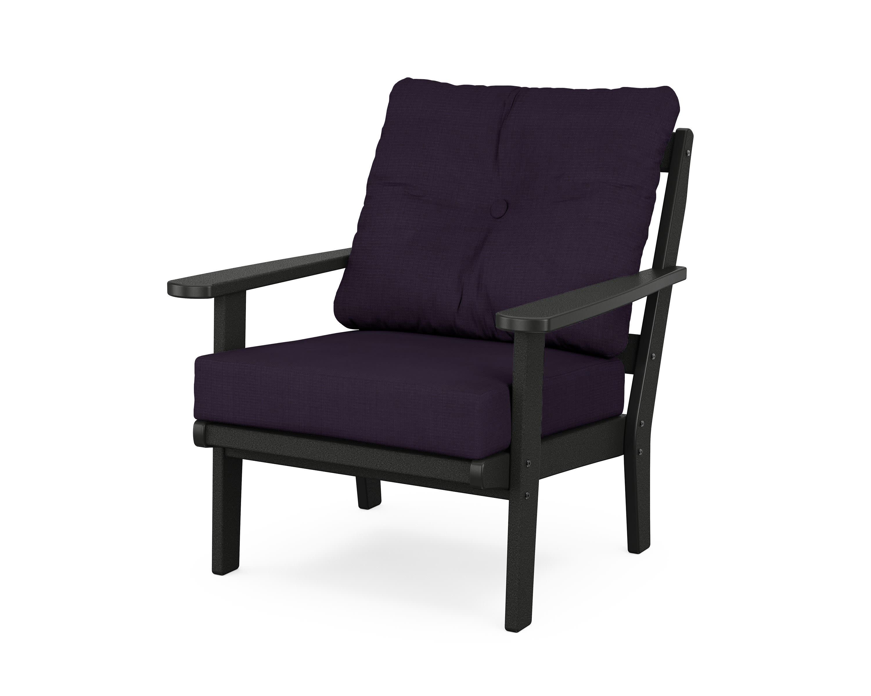 Cape Cod Deep Seating Chair in Charcoal Black / Navy Linen