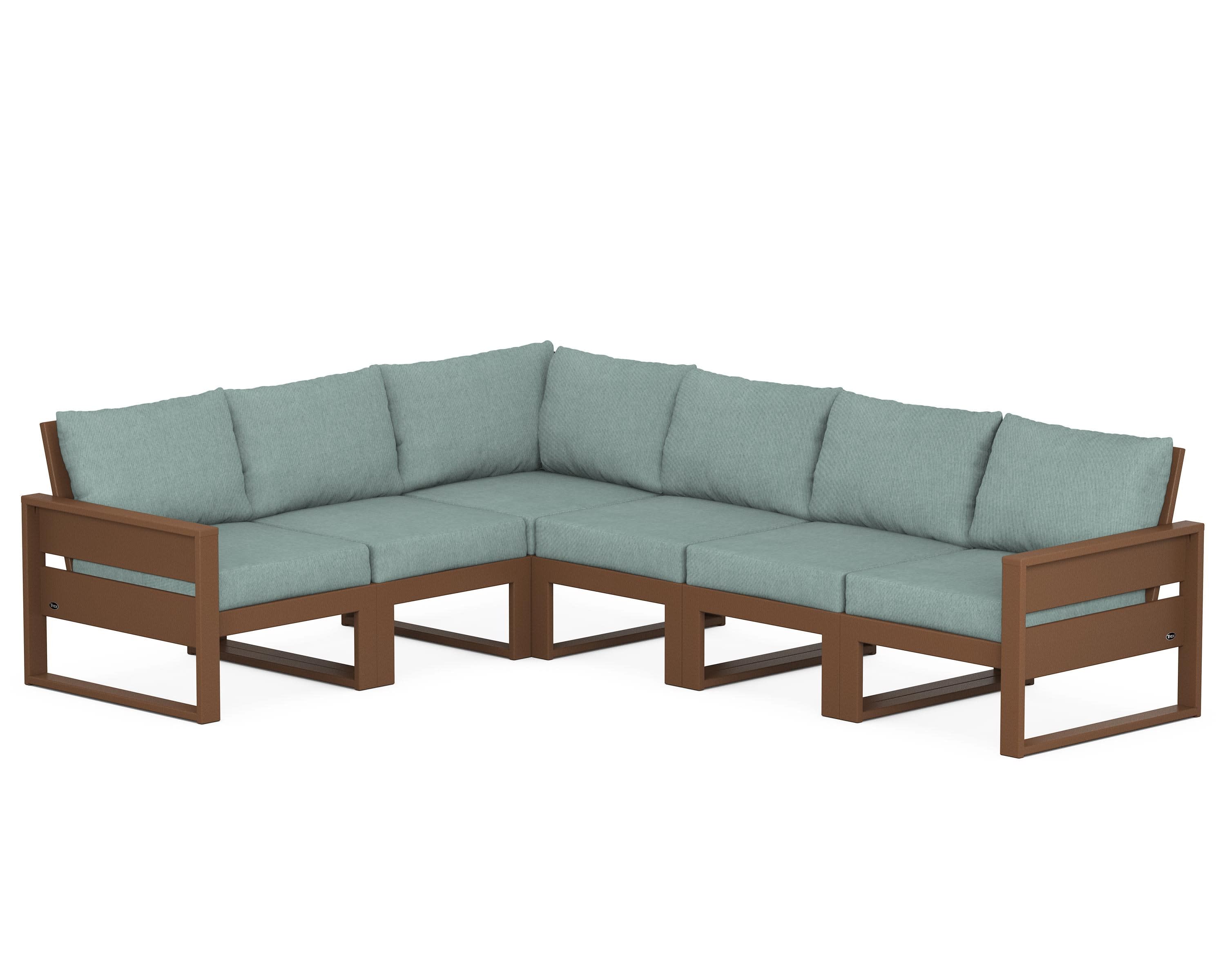 Eastport 6-Piece Sectional in Tree House / Glacier Spa