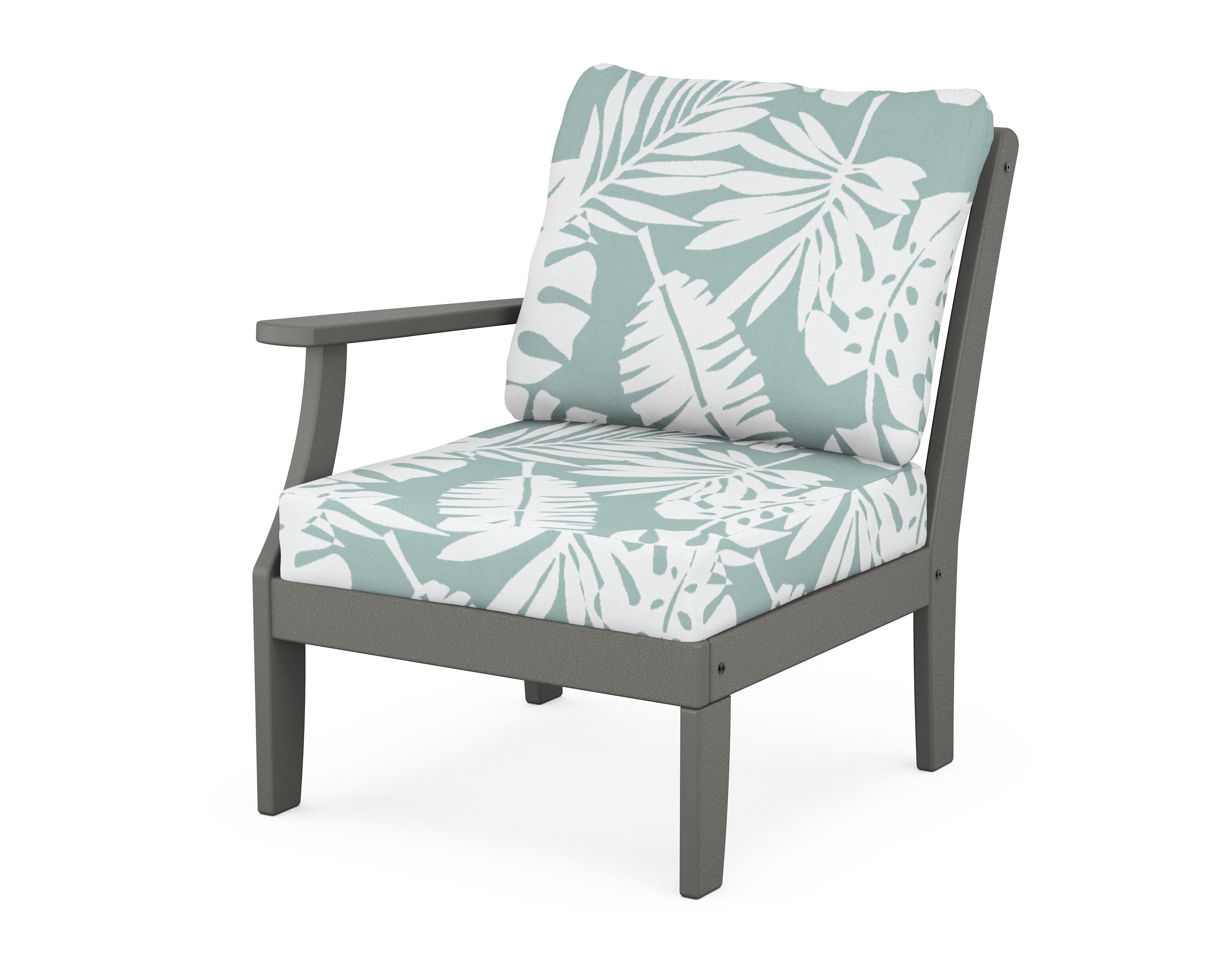 Yacht Club Modular Left Arm Chair in Stepping Stone / Leaf Glacier Spa