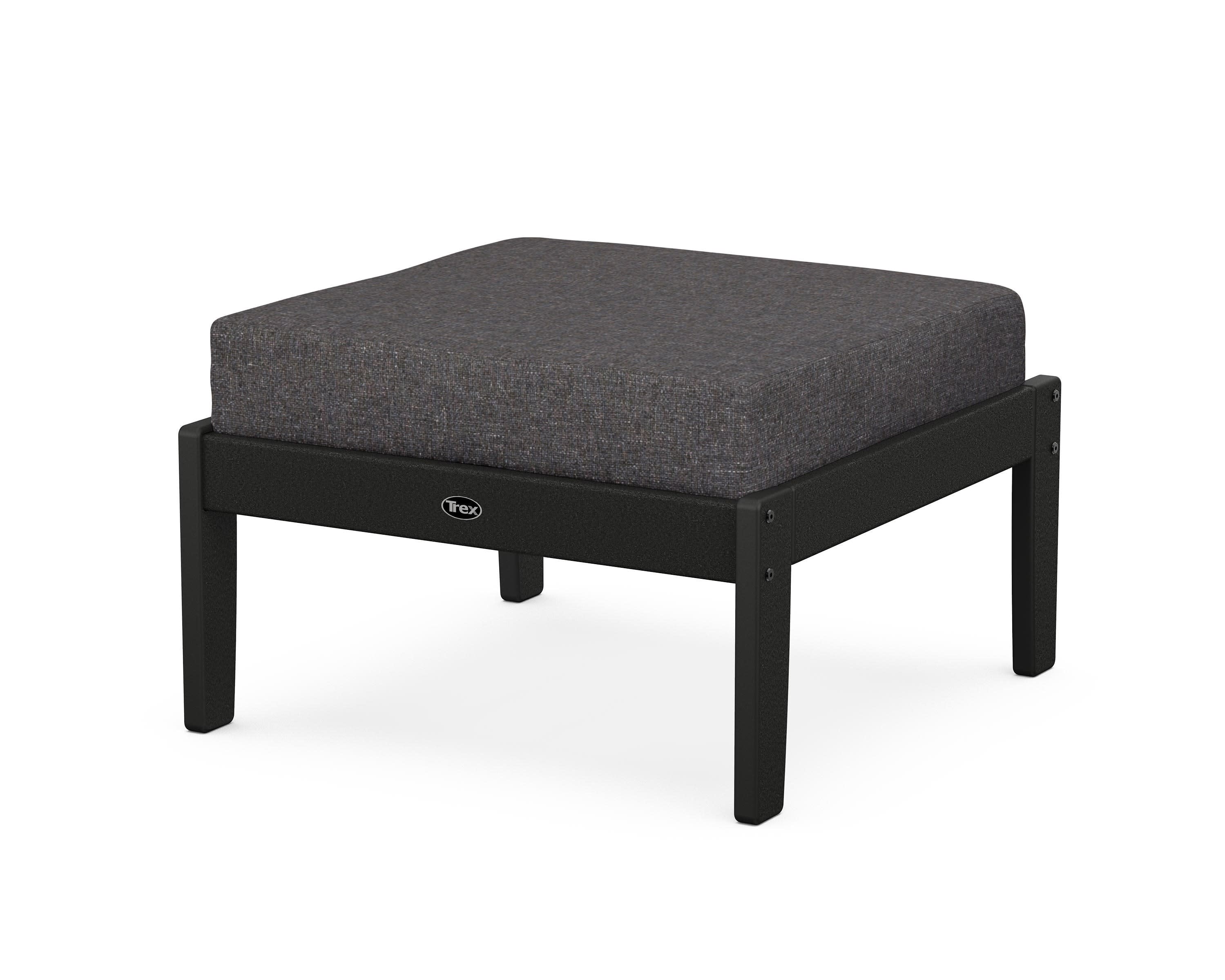 Yacht Club Deep Seating Ottoman in Charcoal Black / Ash Charcoal