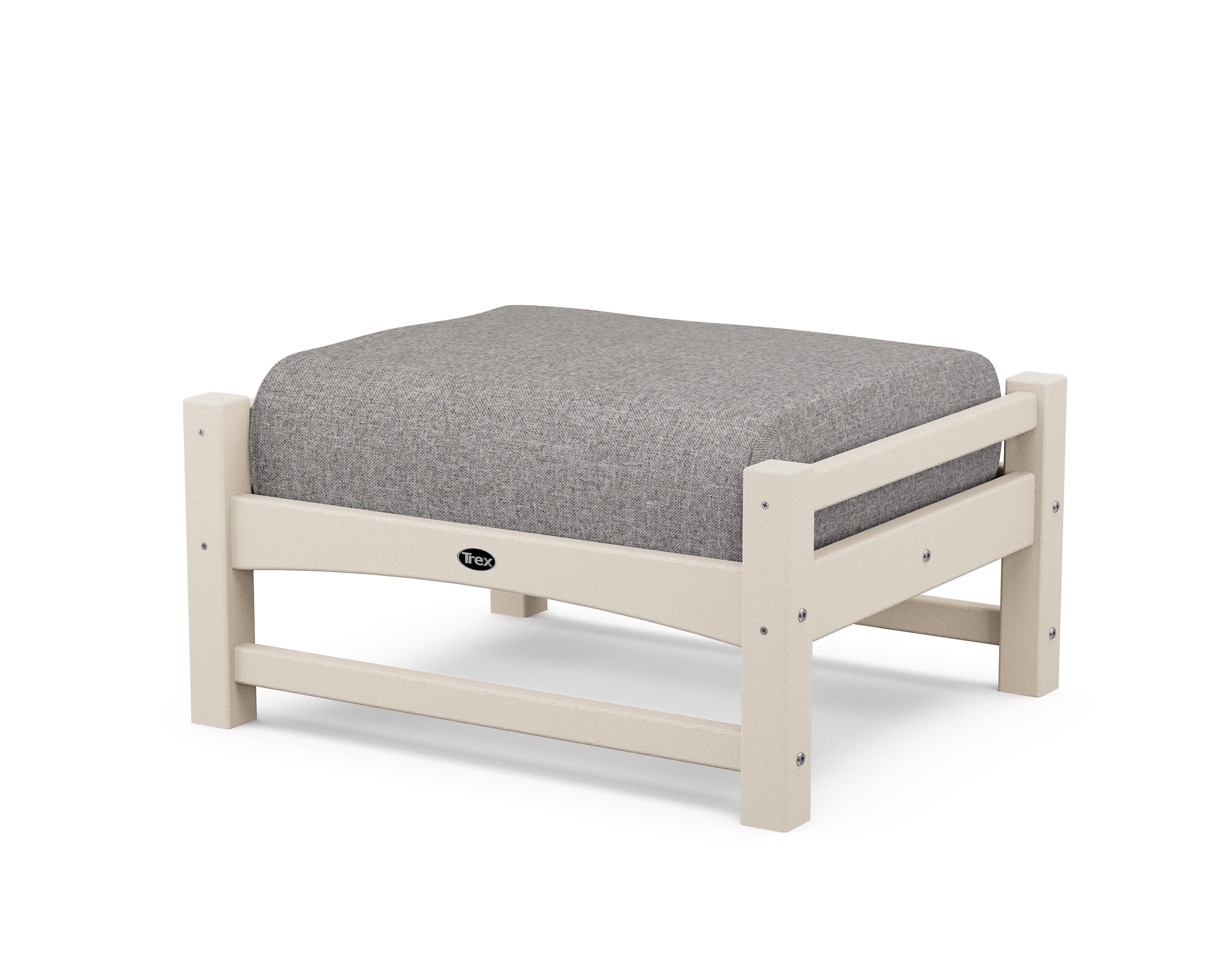 Rockport Club Ottoman in Sand Castle / Grey Mist