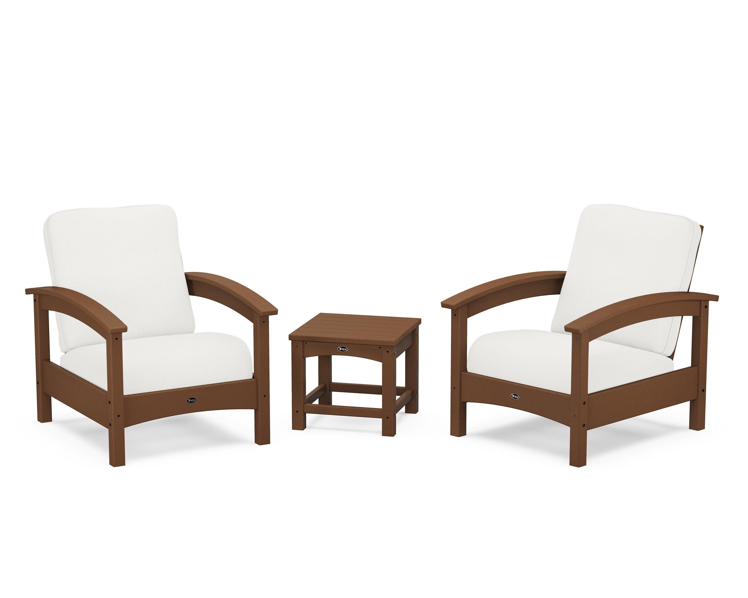 Rockport Club 3-Piece Deep Seating Conversation Set in Tree House / Natural Linen