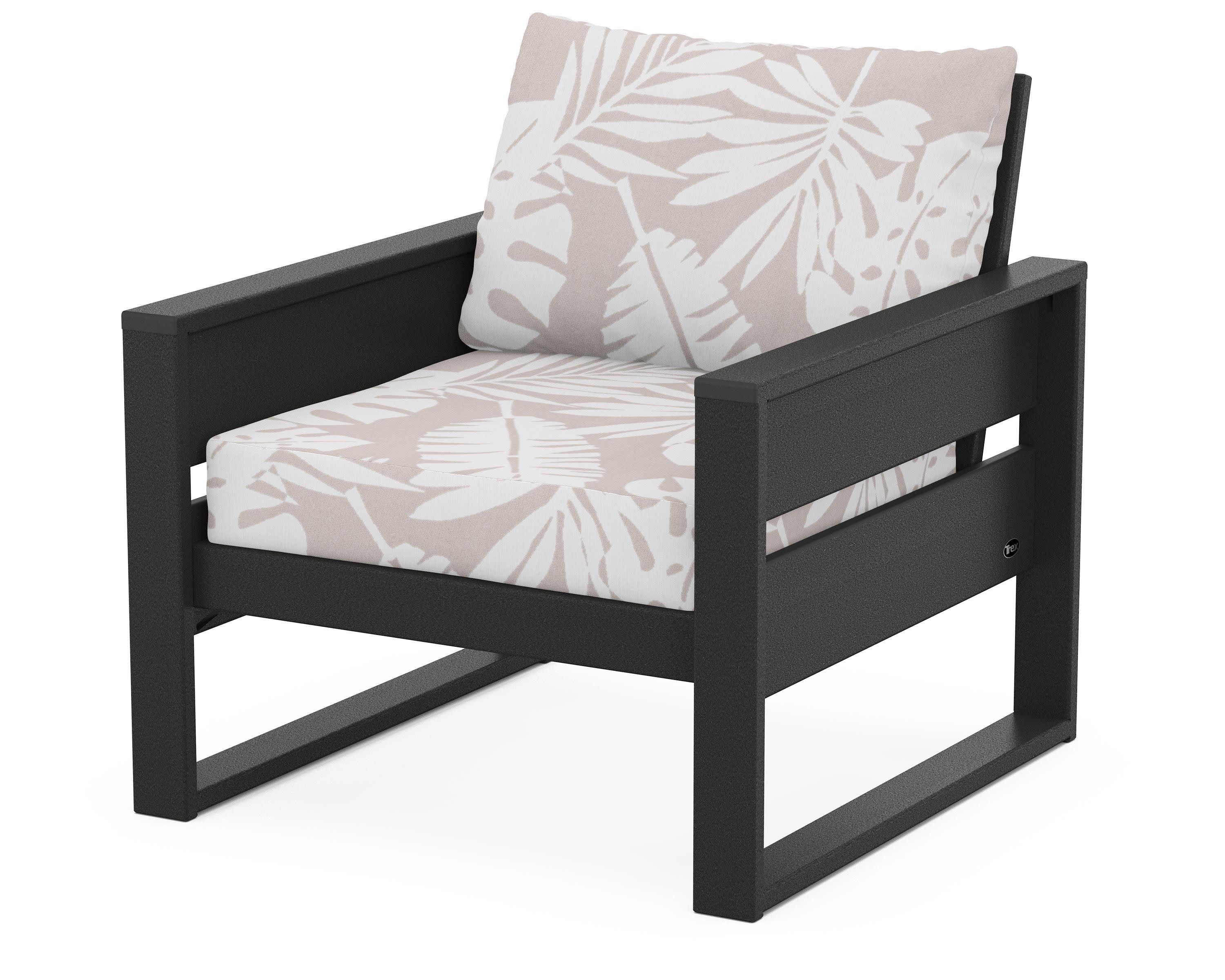 Eastport Club Chair in Charcoal Black / Leaf Dune Burlap