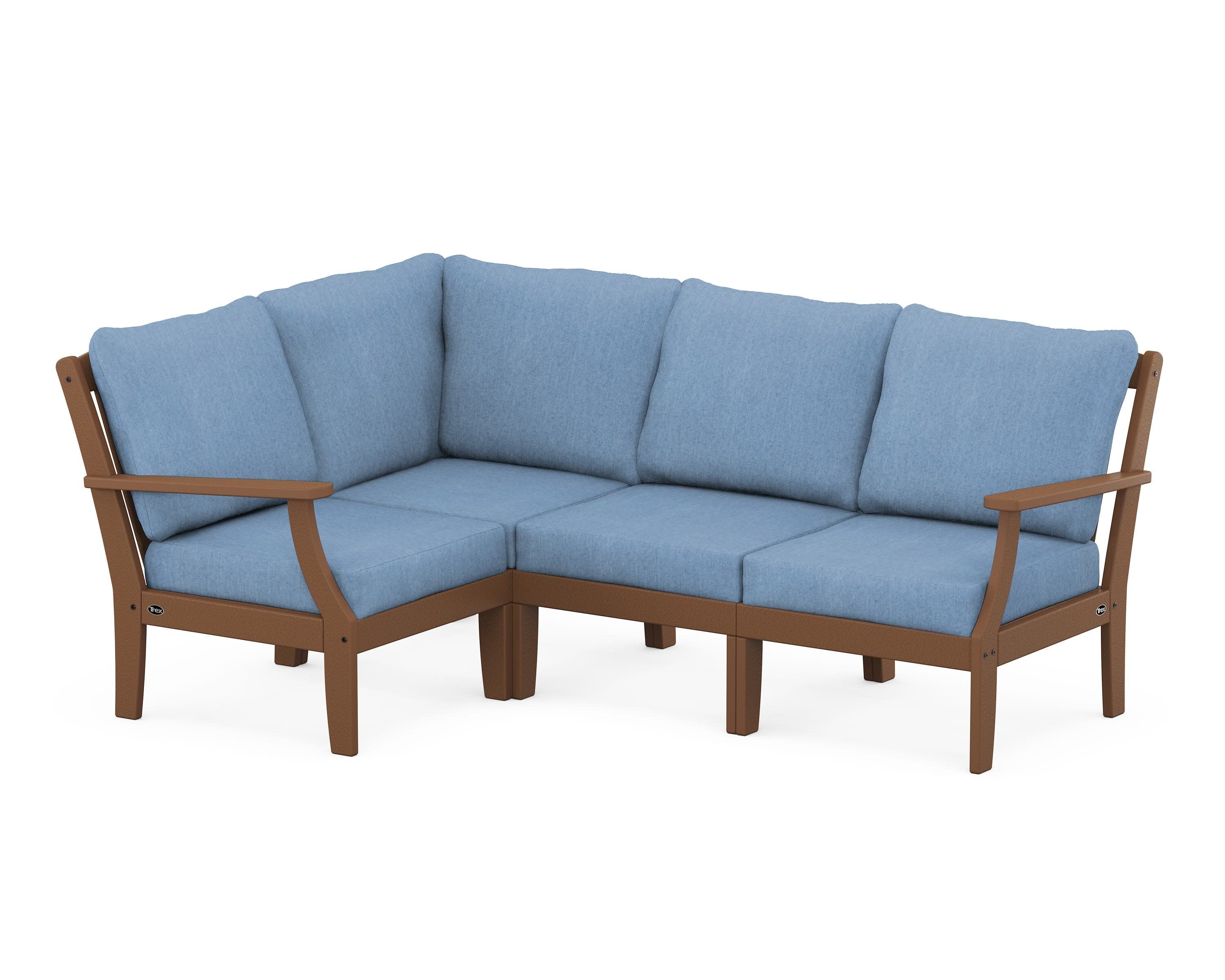 Yacht Club Modular 4-Piece Deep Seating Set in Tree House / Sky Blue
