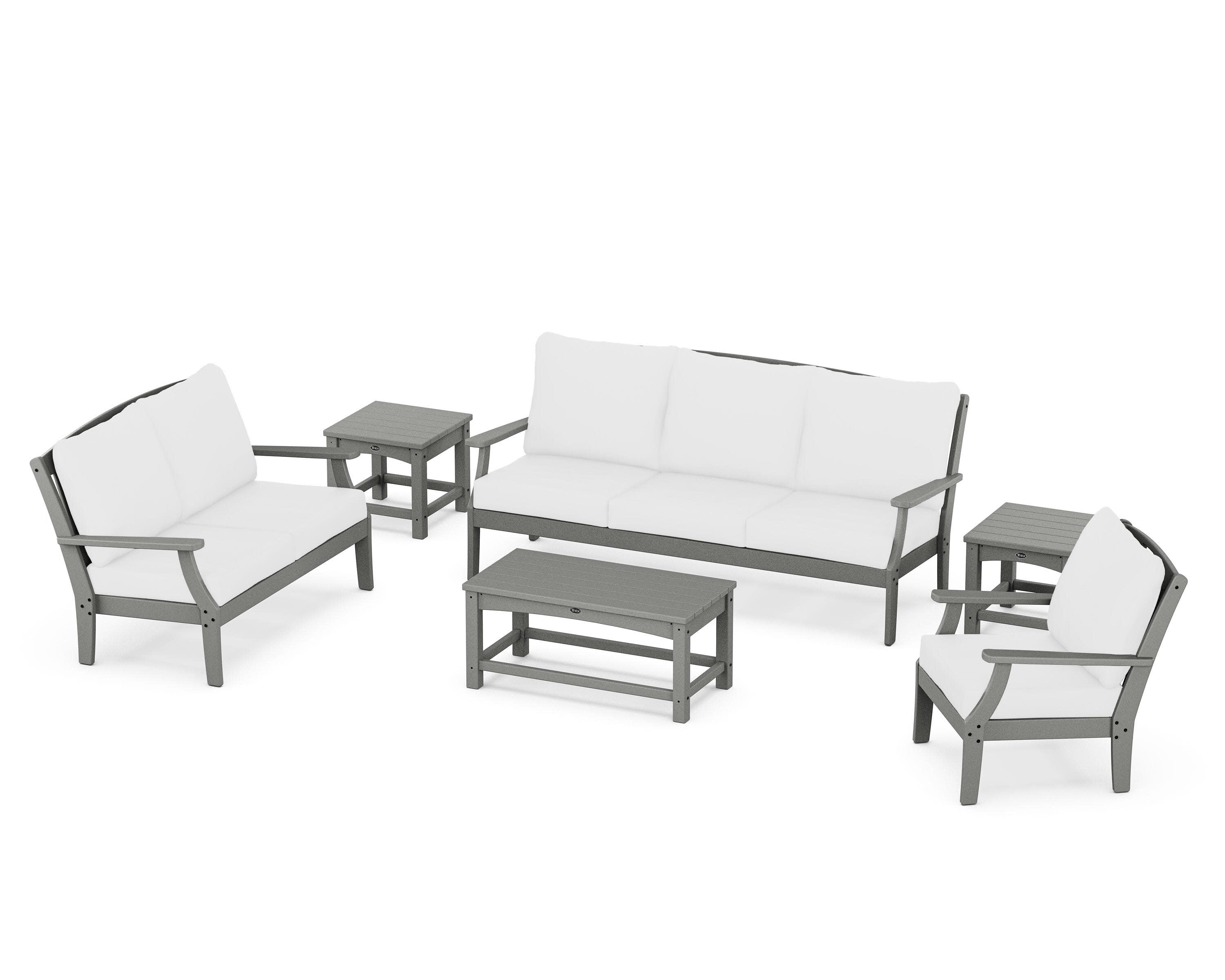 Yacht Club 6-Piece Deep Seating Set in Stepping Stone / Natural