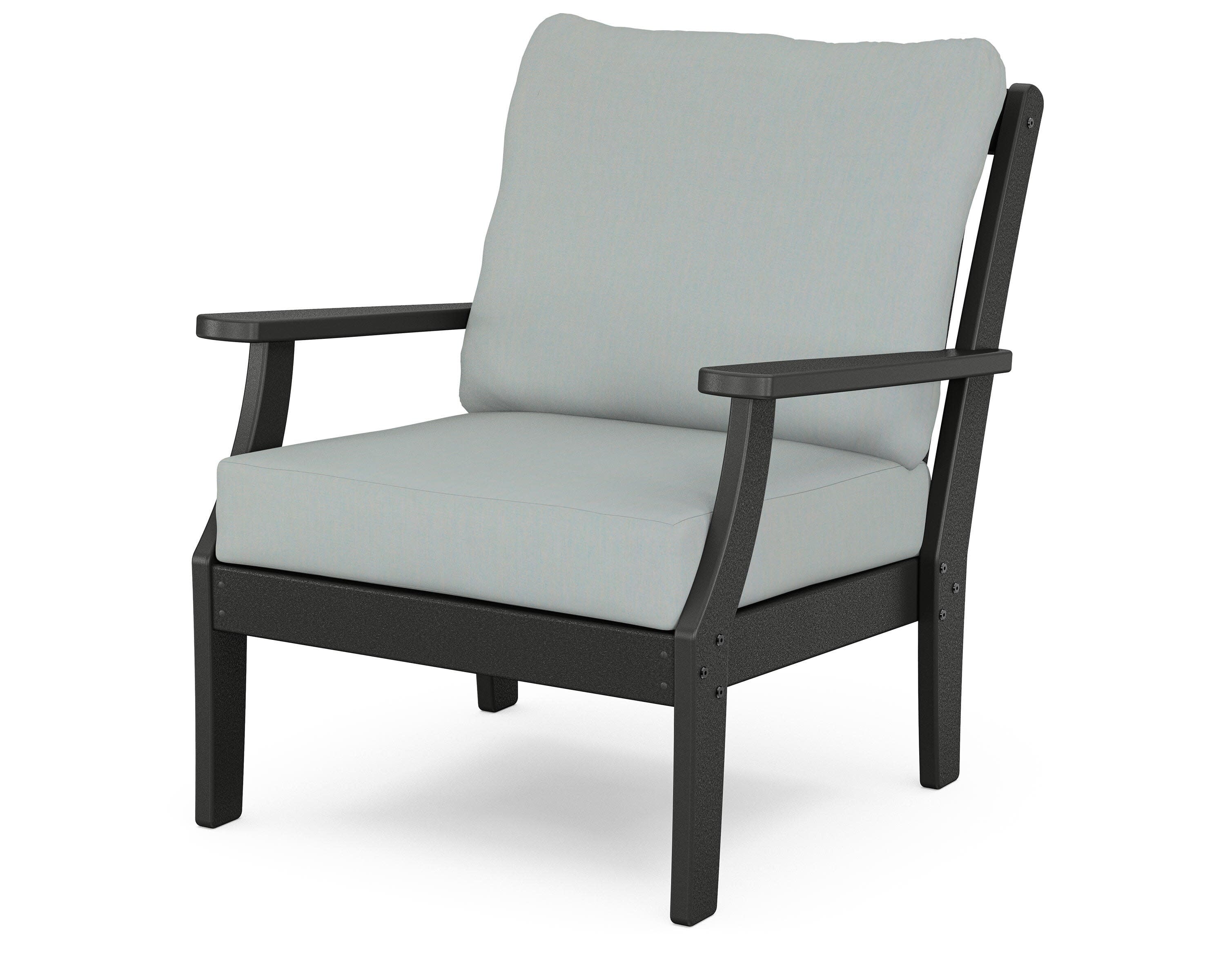 Yacht Club Deep Seating Chair in Charcoal Black / Spa