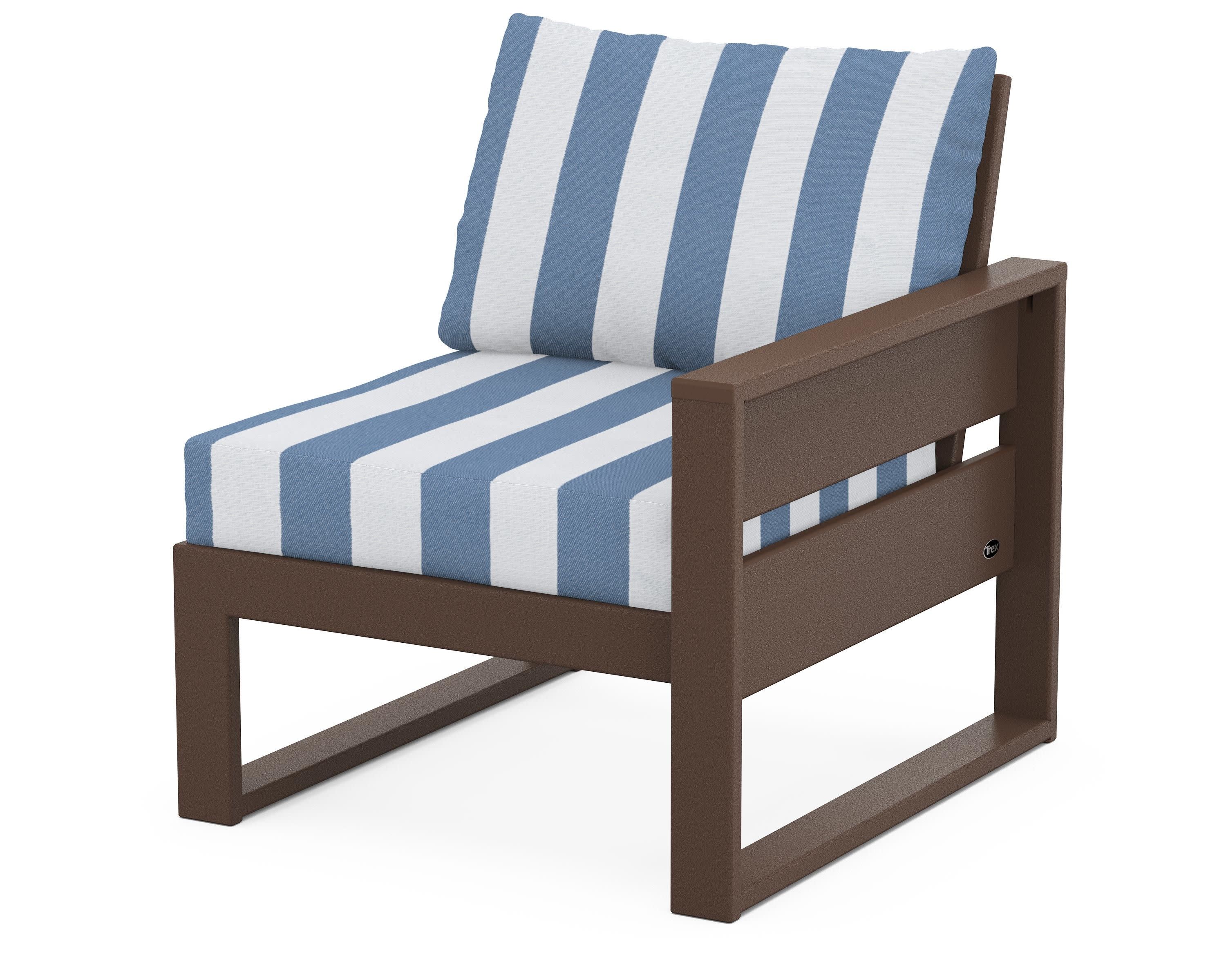 Eastport Modular Right Arm Chair in Vintage Lantern / Cabana Stripe Sky Blue