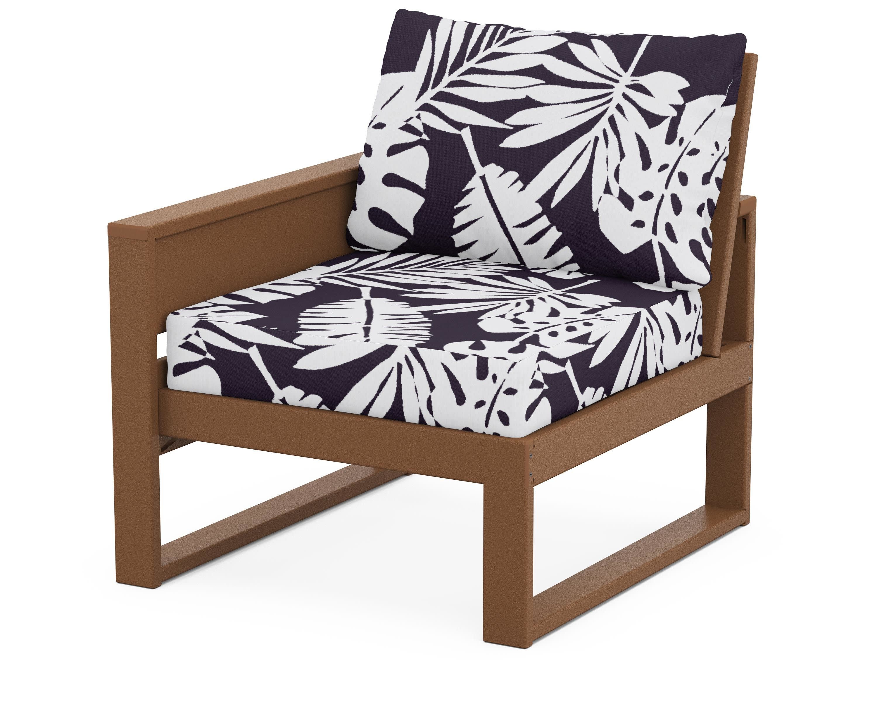 Eastport Modular Left Arm Chair in Tree House / Leaf Navy
