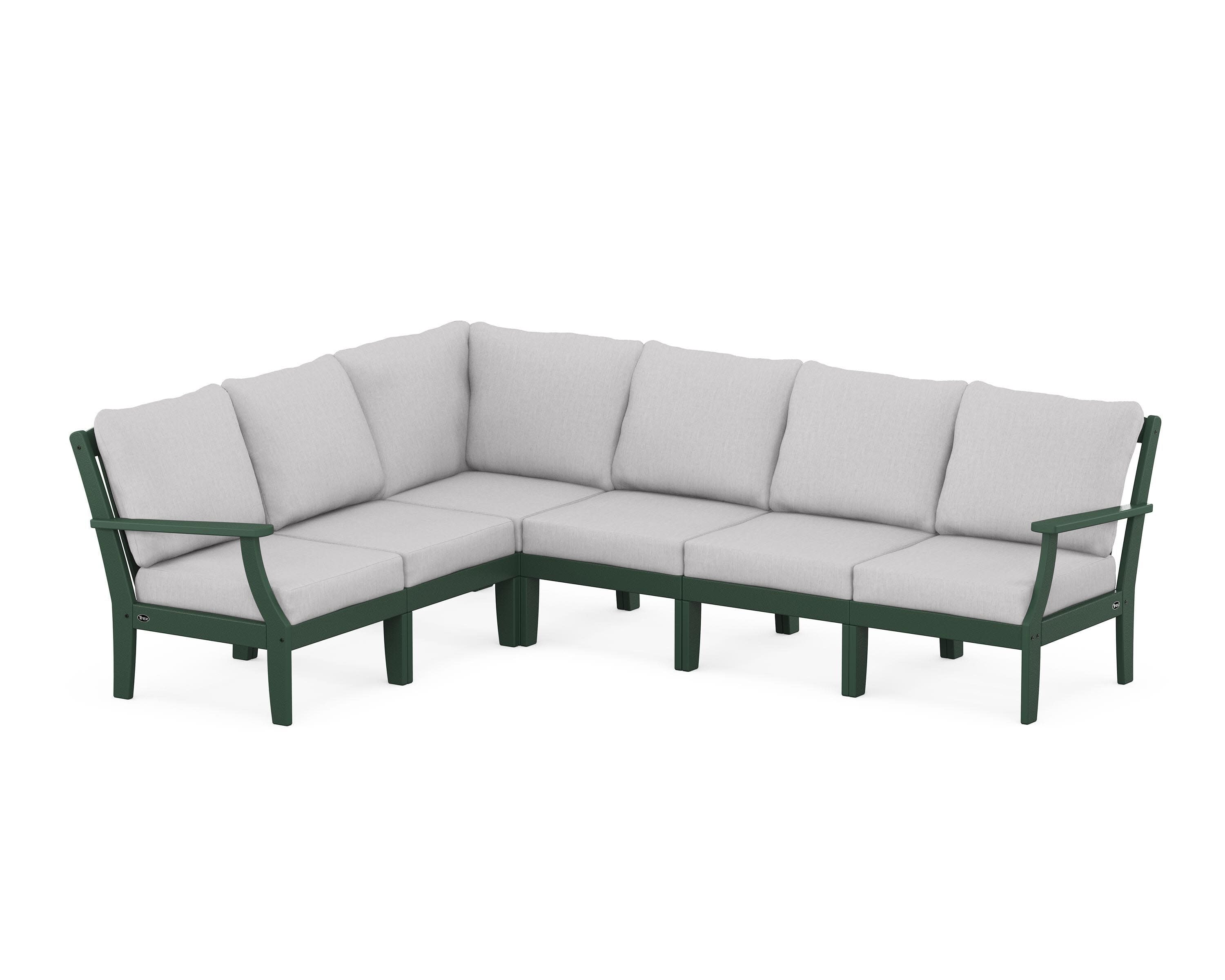 Yacht Club Modular 6-Piece Deep Seating Set in Rainforest Canopy / Granite