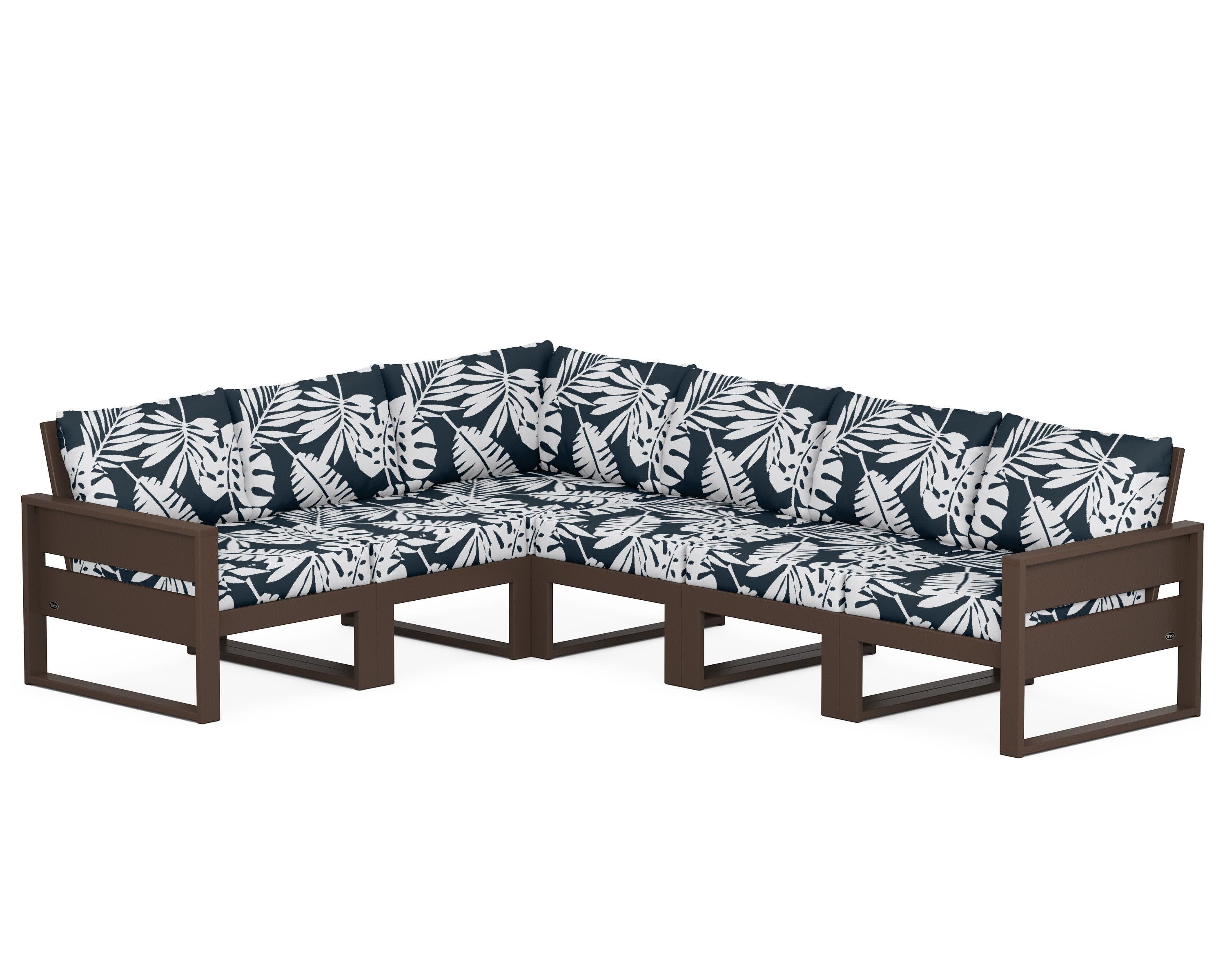 Eastport 6-Piece Sectional in Vintage Lantern / Leaf Marine Indigo