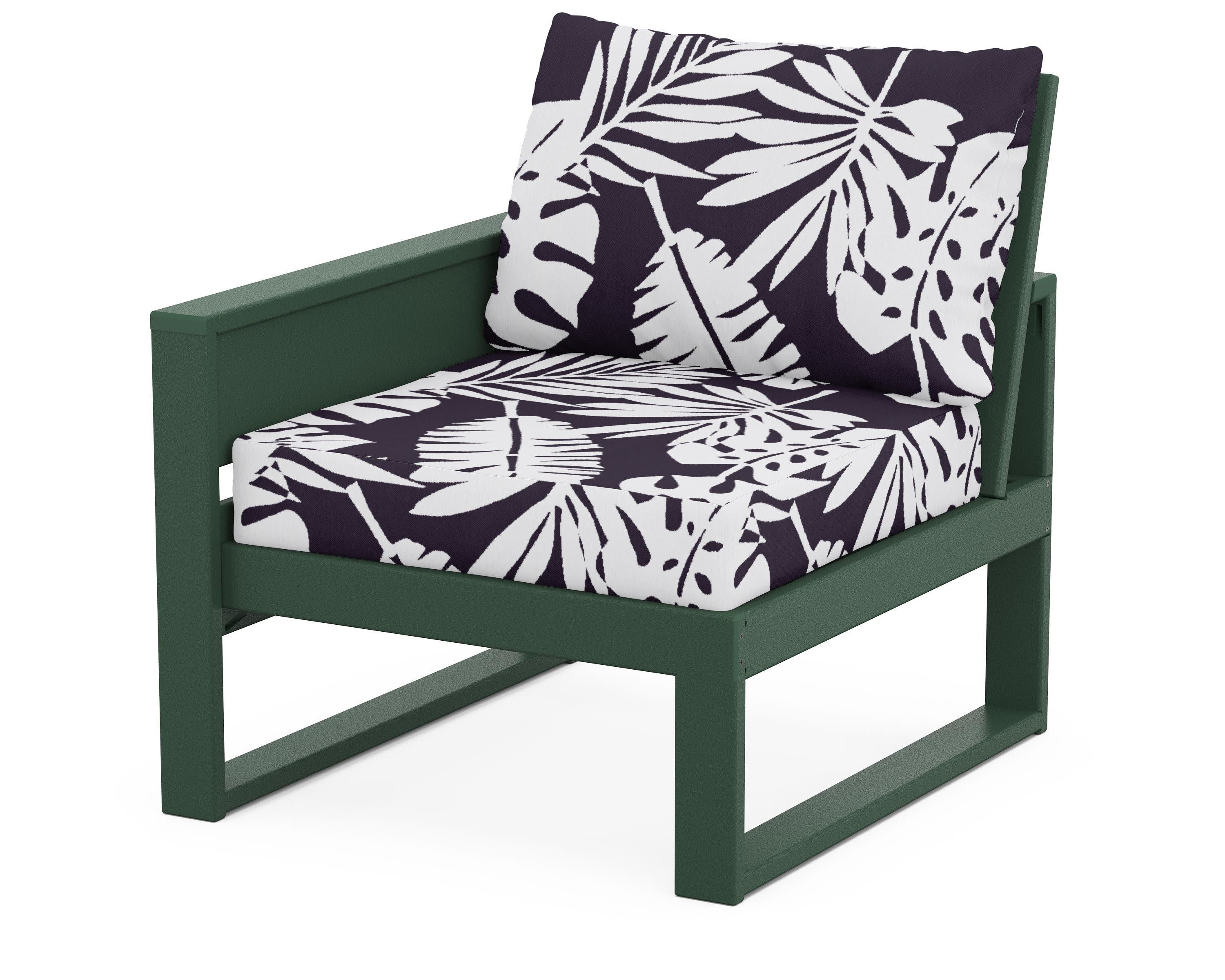 Eastport Modular Left Arm Chair in Rainforest Canopy / Leaf Navy