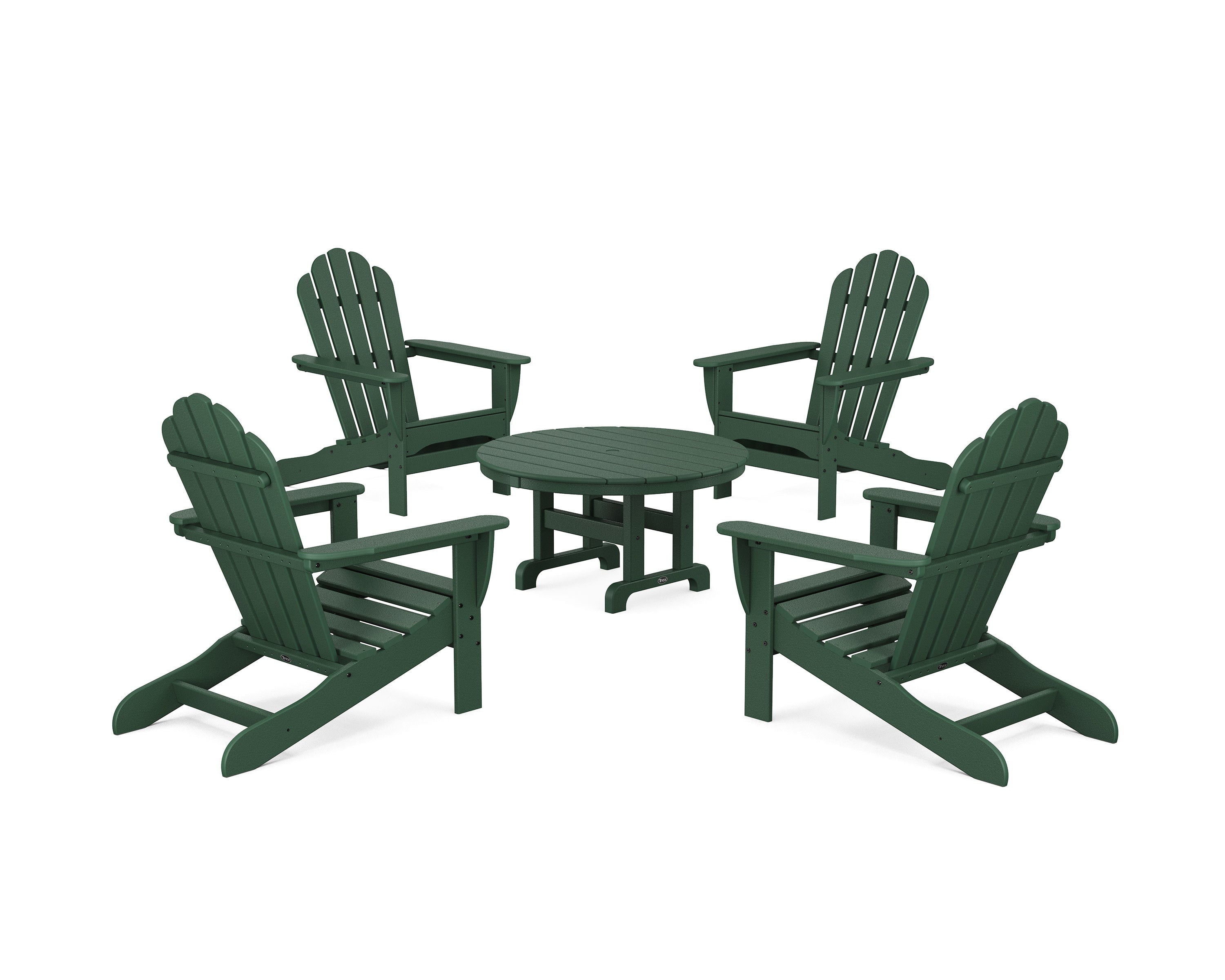 5-Piece Monterey Bay Adirondack Chair Conversation Group in Rainforest Canopy